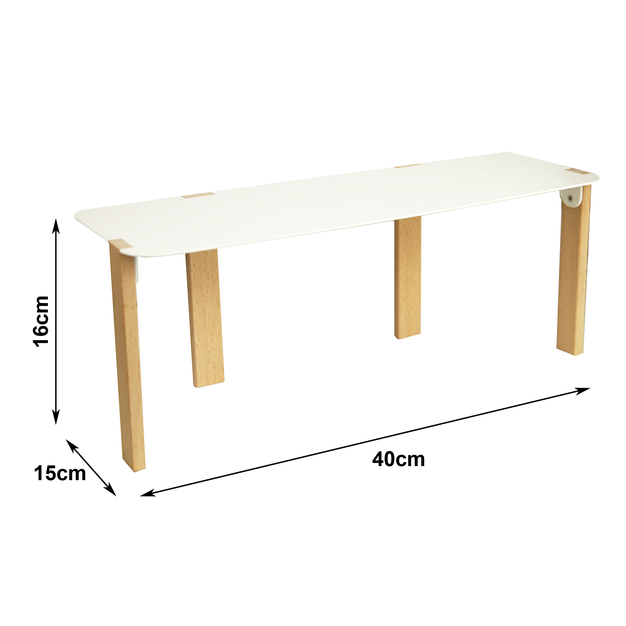 Prateleira economizadora de espaço para móvel inferior 40x15x16cm aço branco Delinia - 4