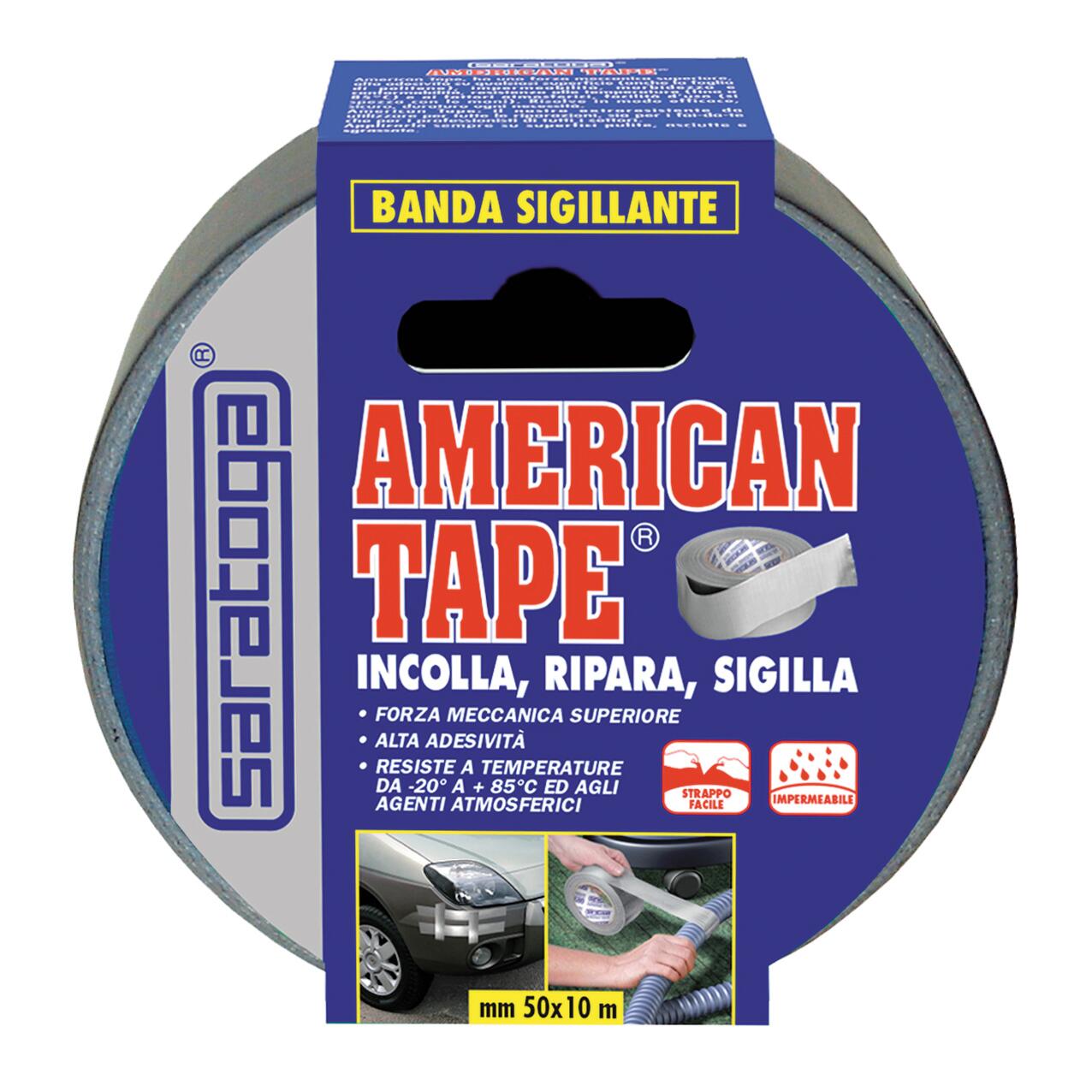 Nastro adesivo, SARATOGA American Tape per riparazione, resistente al gelo grigio H 50 mm x L 10 mt - 9