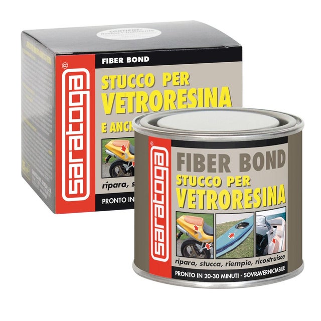 Stucco in pasta per esterno SARATOGA vetroresina Fiber Bond 125 ml trasparente