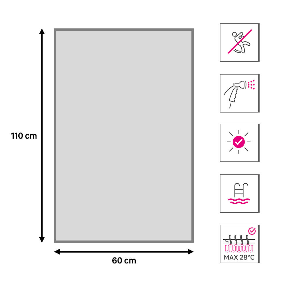 Alfombra pie de cama exterior/interior pvc tejido plano base antideslizante teplon piedra 60x110cm