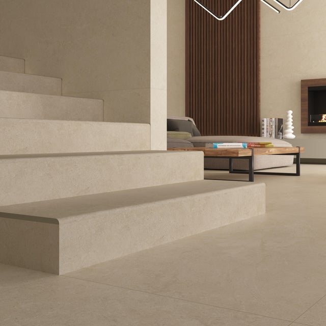 Degrau cerâmico Babilon bege Ecoceramic 33X120 cm