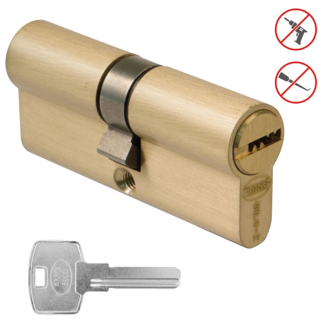CILINDRO SEGURIDAD BOMBIN 35X35MM 9850-70 LEVA 15MM LATONADO
