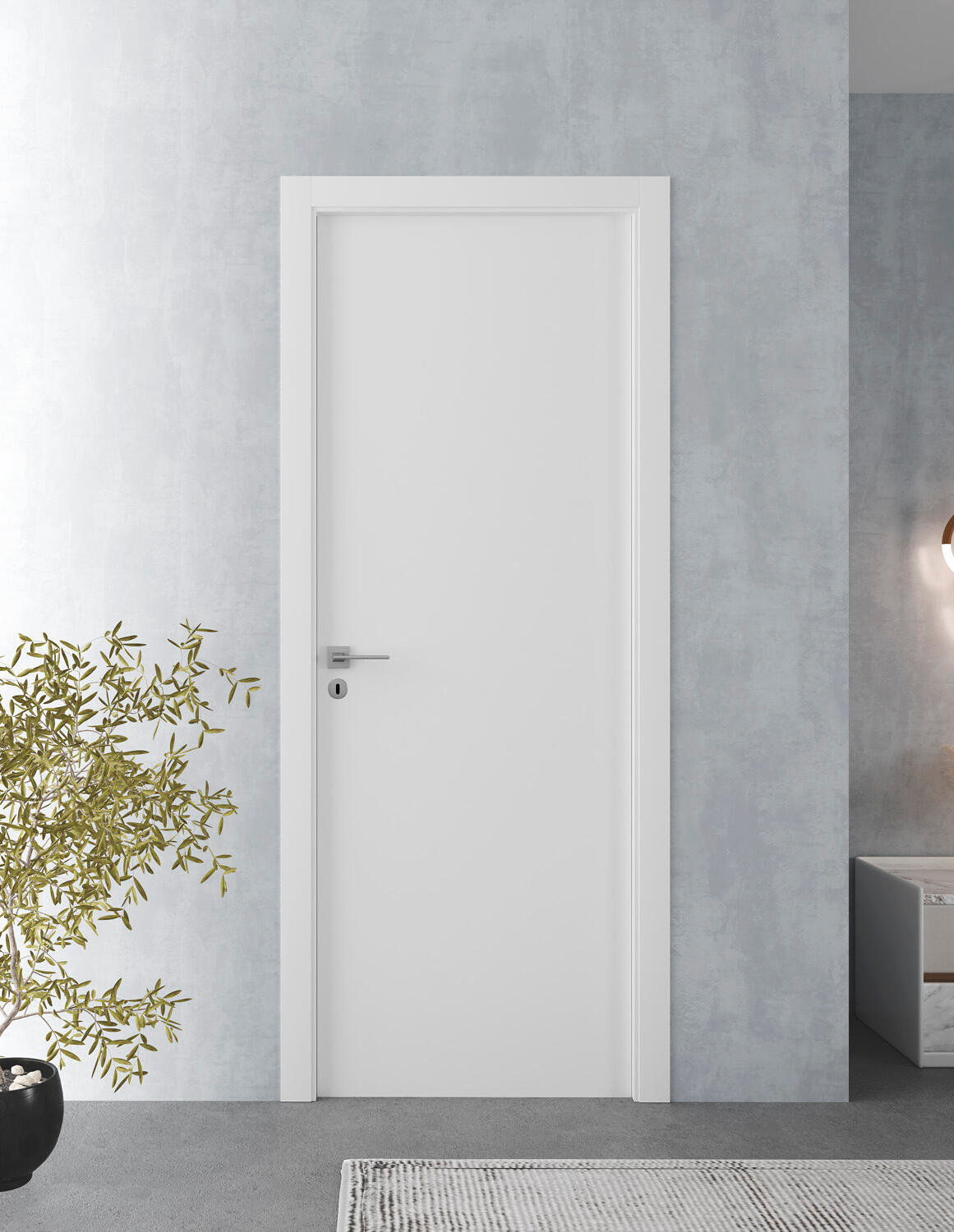 Kit bloco de porta cega LYON 75x200 reversível branco 002 - 3