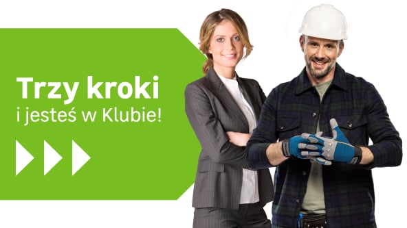 Trzy kroki i jesteś w Klubie! Dwie osoby kobieta i mężczyzna.