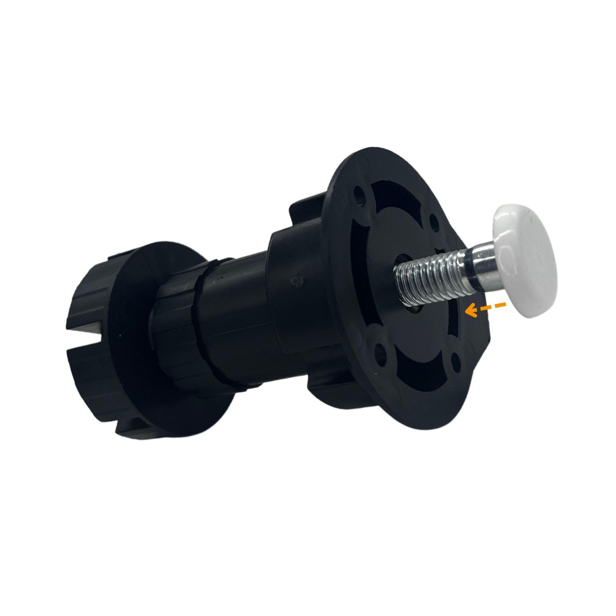 Piede per mobili regolabile in PVC nero opaco ø 3 x H 9 cm - 3