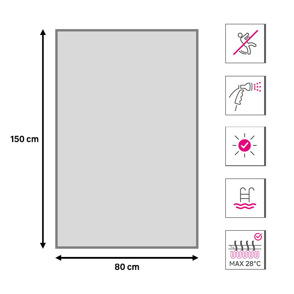 Alfombra pie de cama ext/int pvc teplon natural negro / marrón 80x150cm