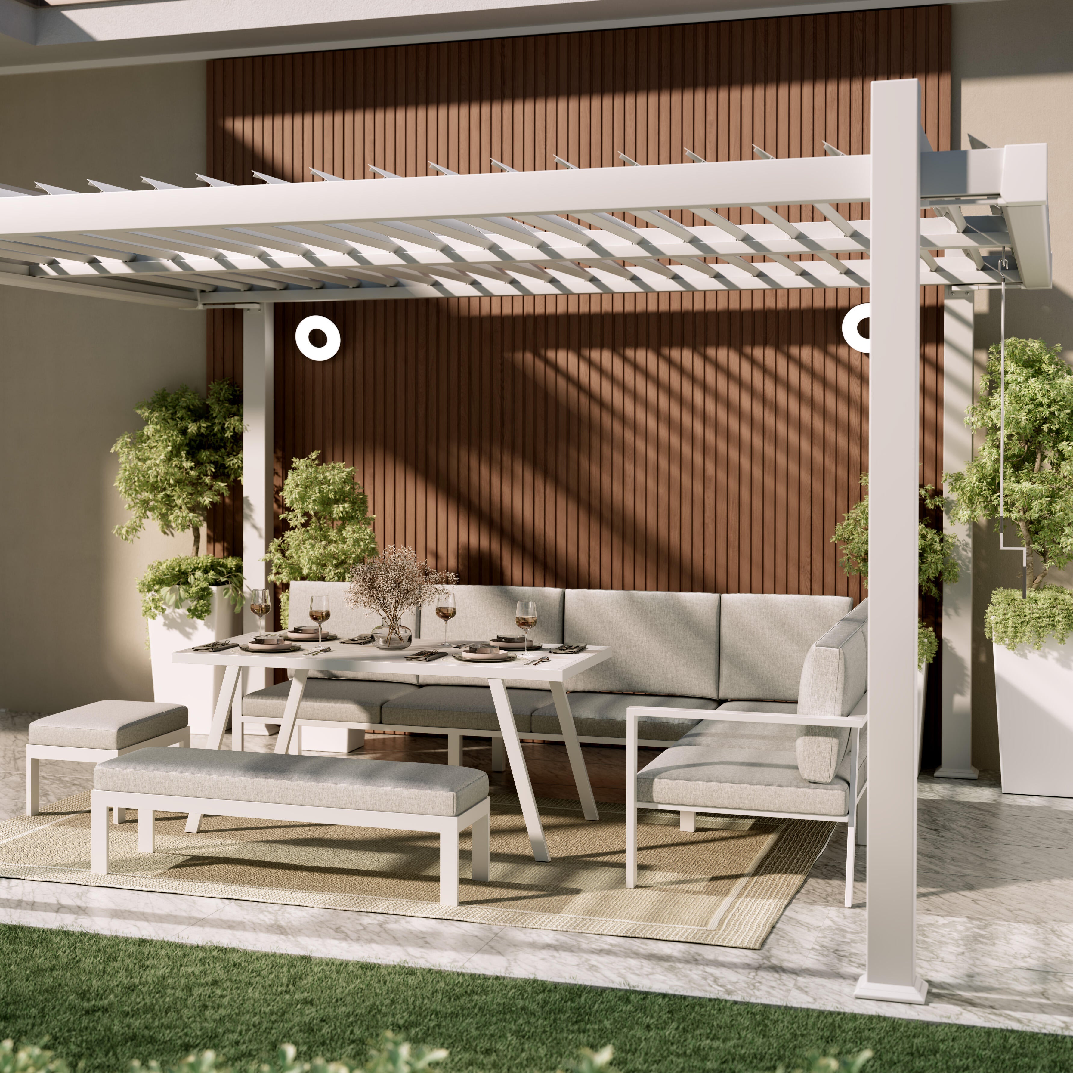 Pergola in alluminio bianca 3 x 3.5 m - Persea NATERIAL - 5