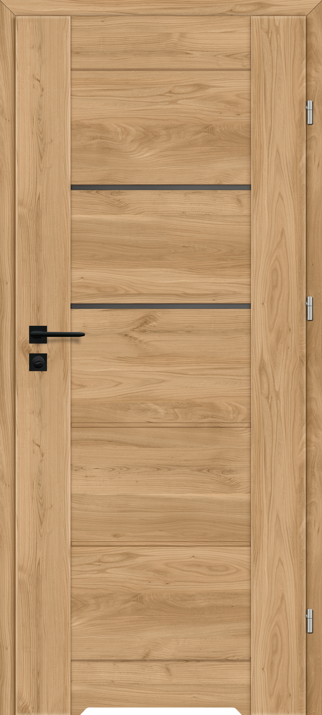 Drzwi wewnętrzne z podcięciem wentylacyjnym Vinci Nero dąb burgund 60 prawe Artens