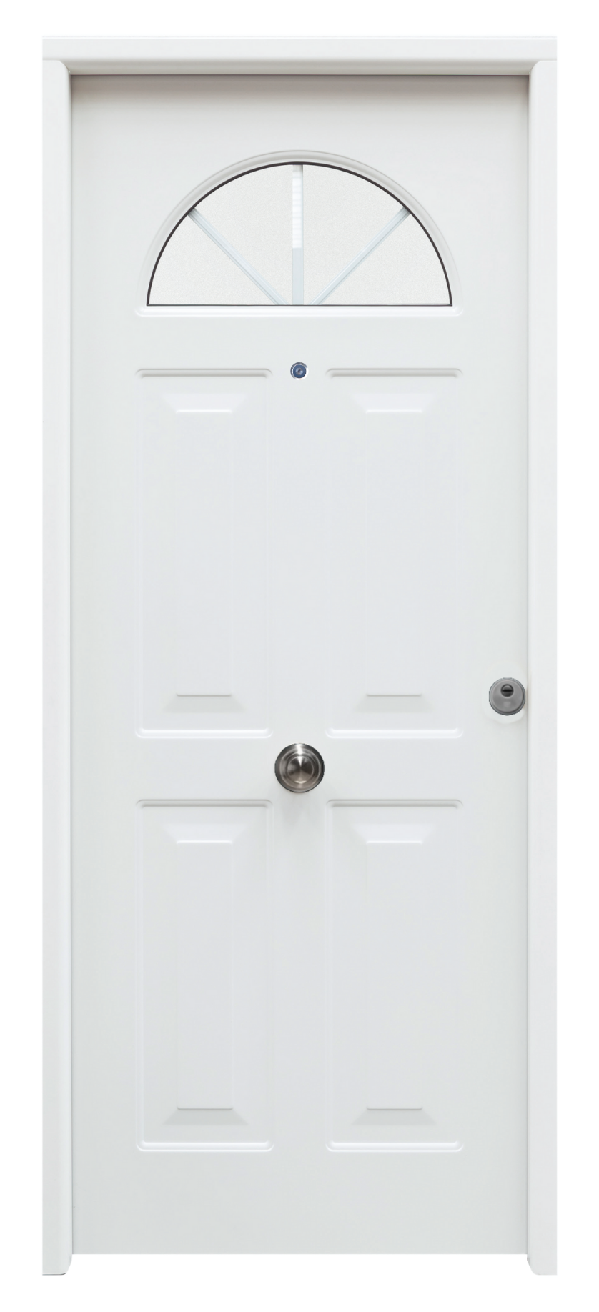 Puerta de entrada metálica serie Saga Coral con cristal rústico blanco /interior rústico apertura izquierda 210x90cm - 3