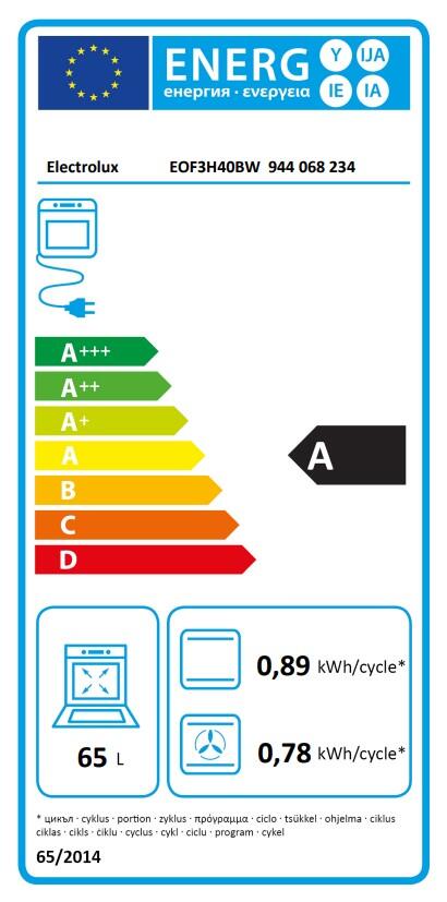 Forno de encastrar multifunções 65 litros 59,6x56.9x59.4 cm branco Electrolux EOF3H40BW - 6