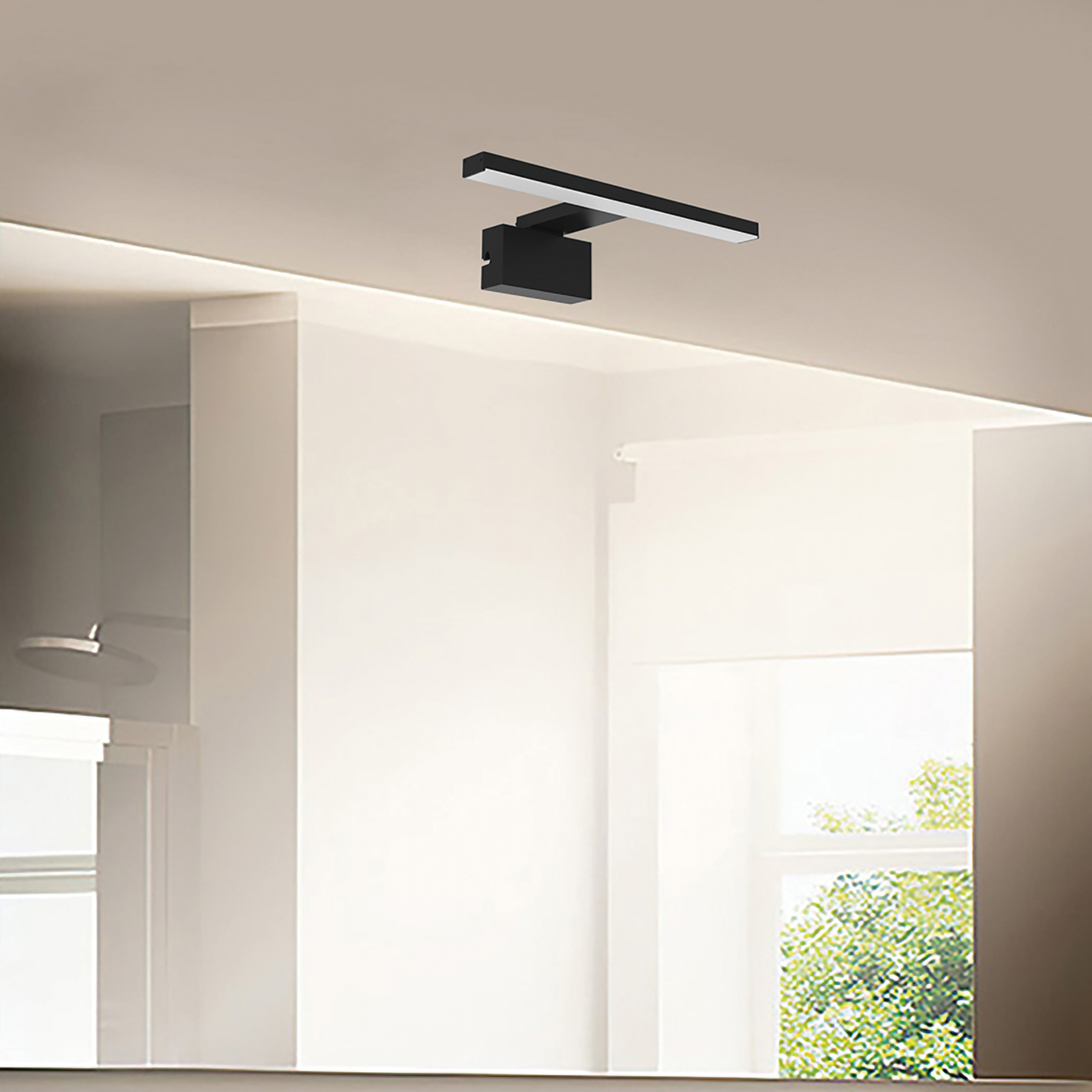 Aplique de pared LED para baño Slim INSPIRE negro de aluminio luz neutra 4000K IP44 1050 lm - 5