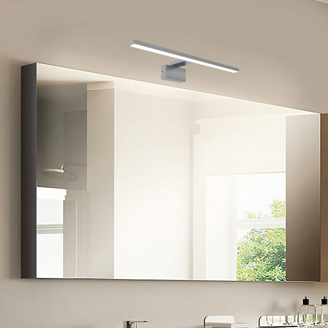 Applique LED bagno moderno Slim 50 cromo IP44, luce bianco naturale 1450 lumen, INSPIRE