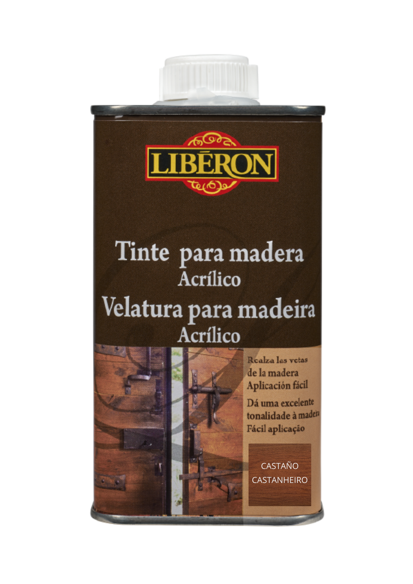 Tinte acrílico para madera liberon 250ml castaño