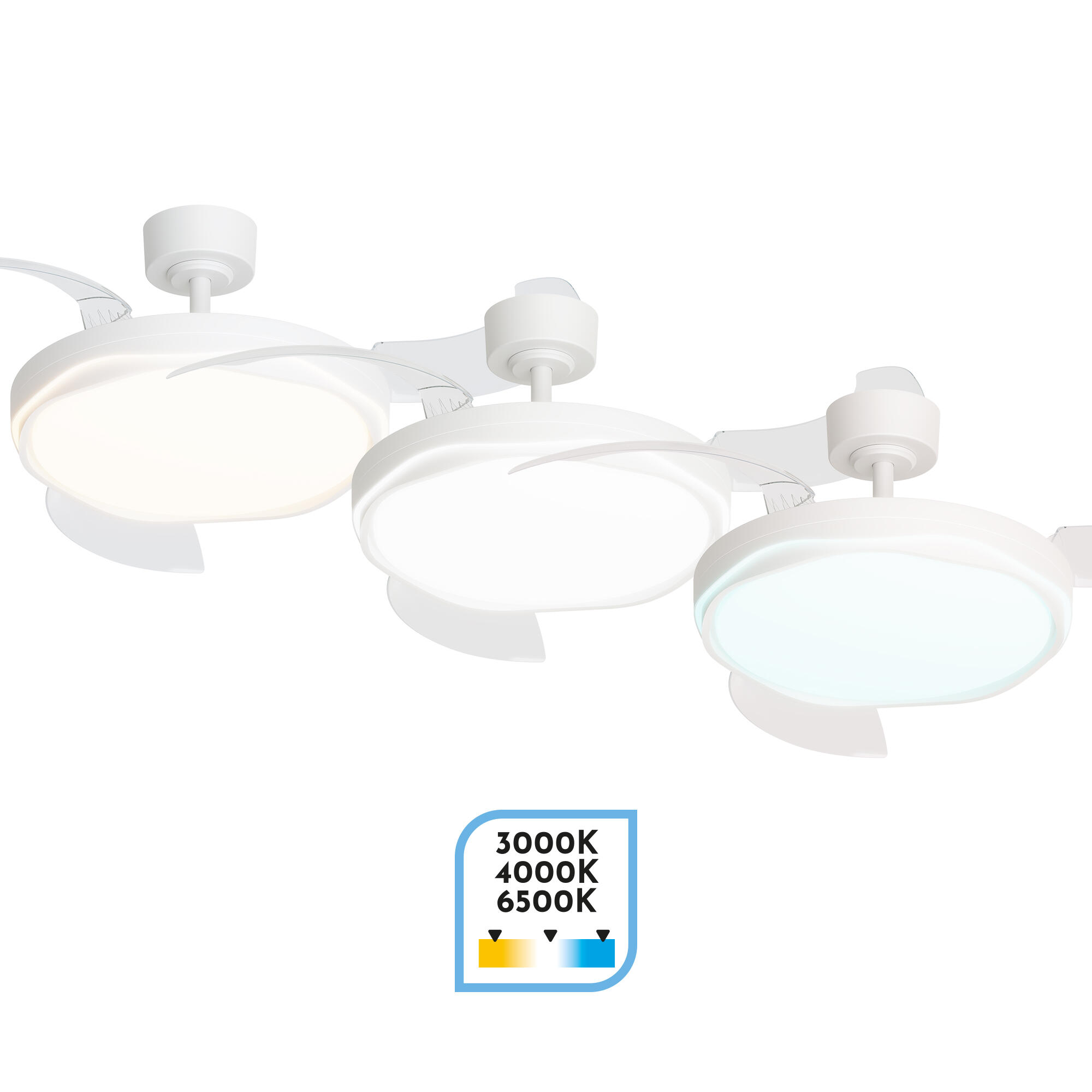 Ventilador de techo con luz silencioso DC con mando Arte Confort Luni M blanco 107 cm invierno/verano color luz regulable - 4