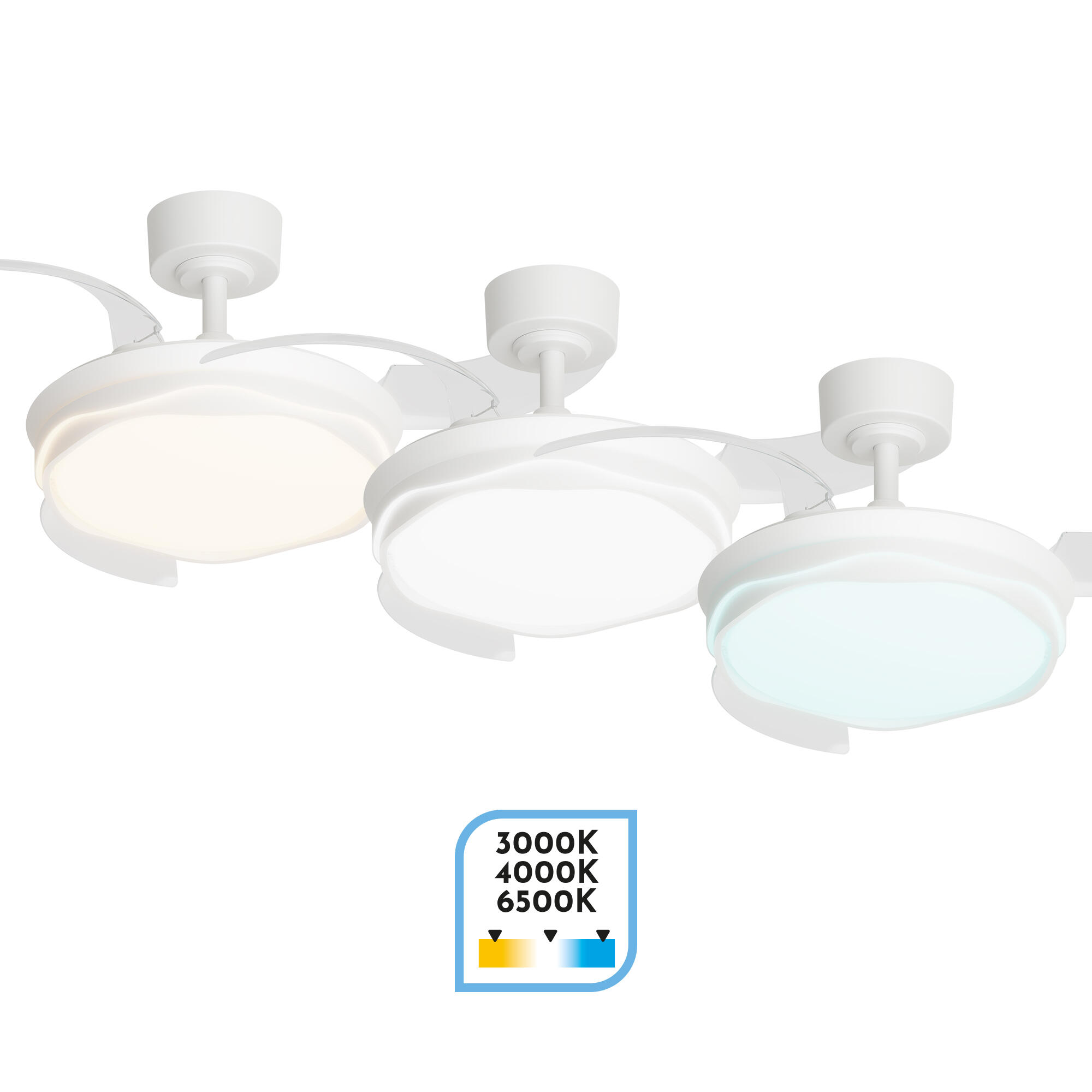 Ventilador de techo con luz silencioso DC 30W con mando ø91 cm Luni S ARTE CONFORT blanco luz CCT 3 aspas| 6 velocidades| modo verano/invierno| temporizador| brisa| recomendado para <13m² - 4