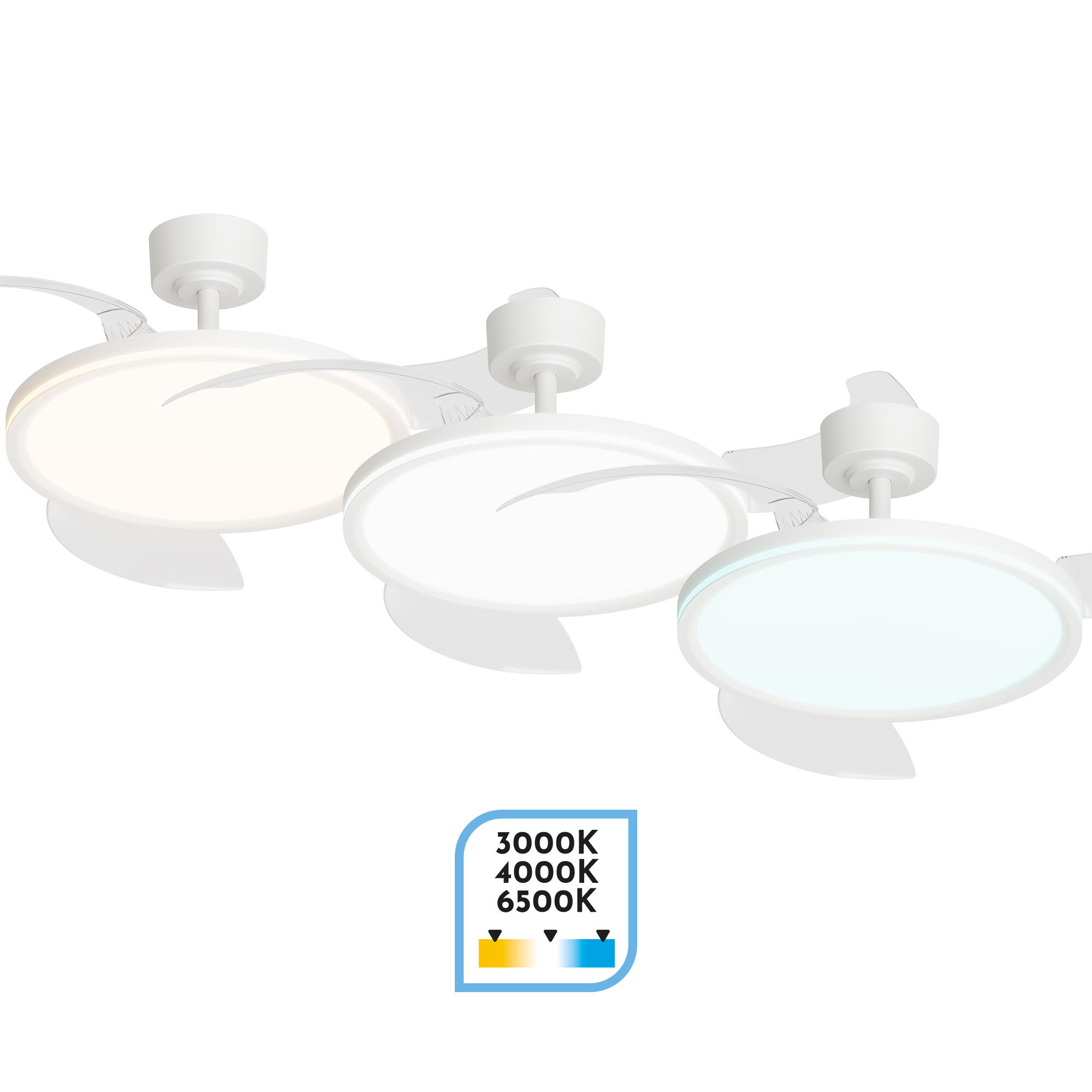 Ventilador de techo con luz silencioso DC 29W con mando ø107 cm Acan M ARTE CONFORT blanco luz CCT 3 aspas| 6 velocidades| modo verano/invierno| temporizador| brisa| recomendado de 13 a 20m² - 5