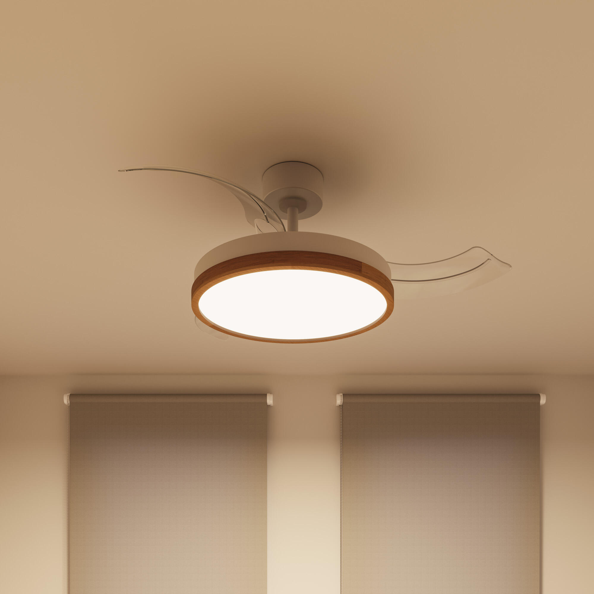 Ventilador de techo con luz retráctil silencioso DC 30W con mando ø107 cm Whira ARTE CONFORT blanco luz CCT 3 aspas| 6 velocidades| modo verano/invierno| brisa| recomendado de 13 a 20m² - 4