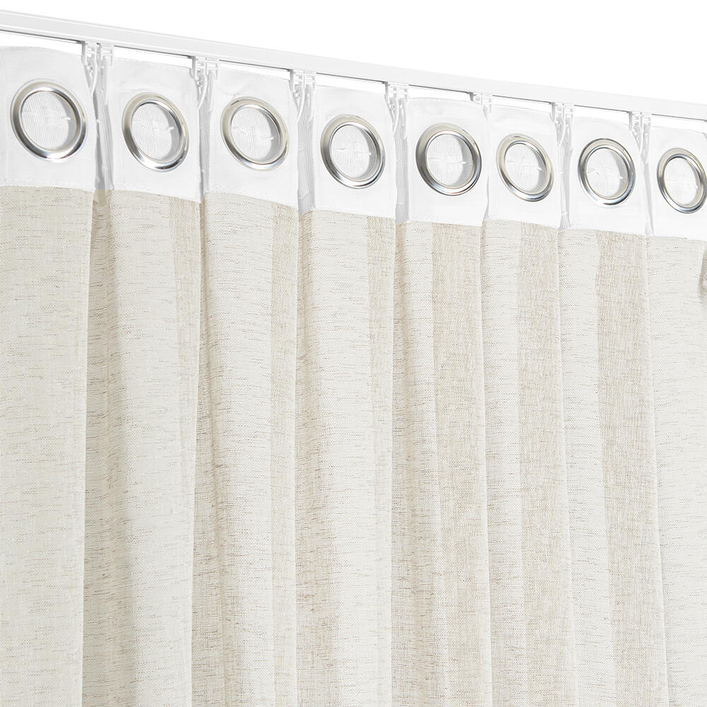 Cortinado 3 em 1 ilhós ou fita ou presilha Vivy 140x280cm cru - 9