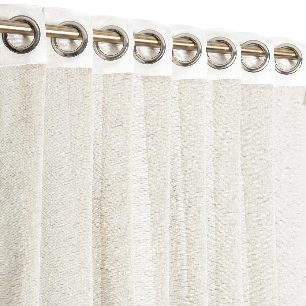 Cortinado 3 em 1 ilhós ou fita ou presilha Vivy 140x280cm cru - 8