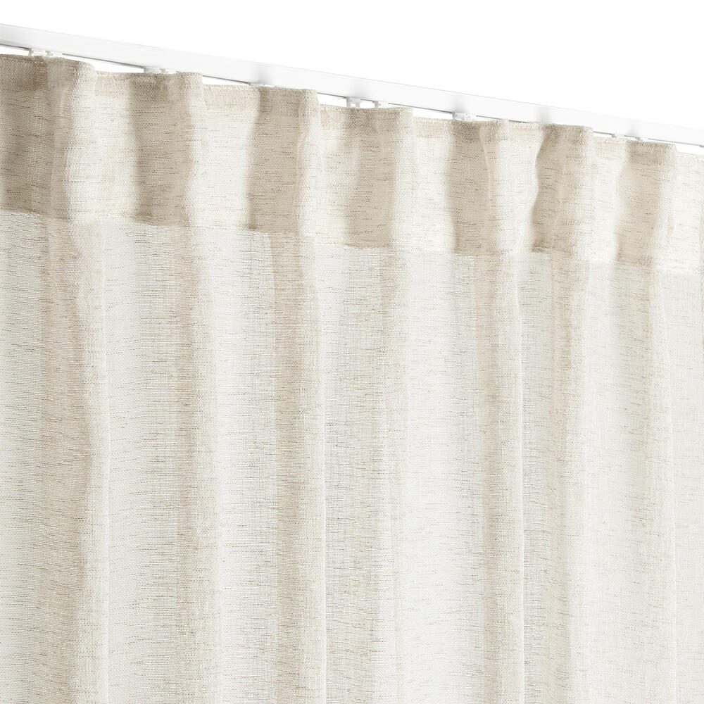 Cortinado 3 em 1 ilhós ou fita ou presilha Vivy 140x280cm cru - 5