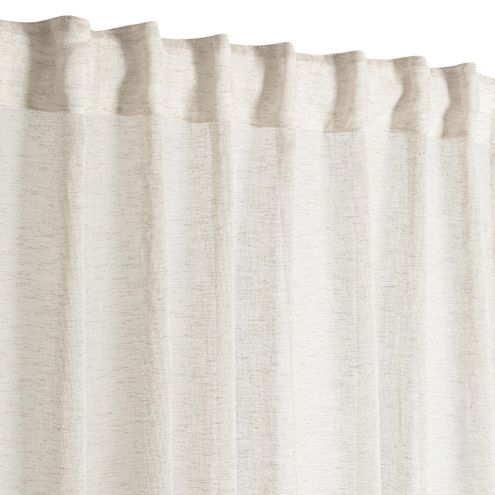 Cortinado 3 em 1 ilhós ou fita ou presilha Vivy 140x280cm cru - 3