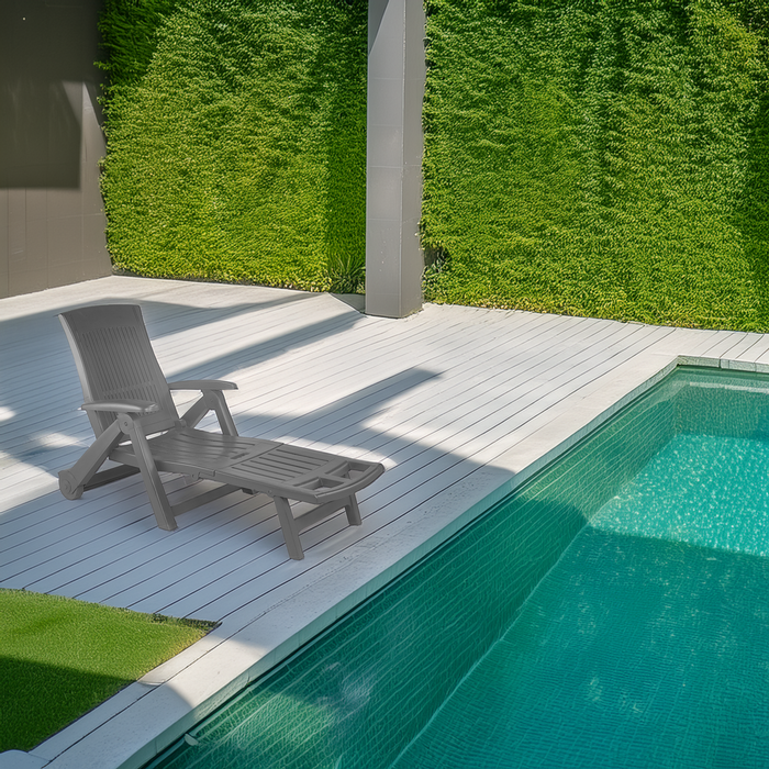 90871337
Leżak ogrodowy składany Zircone z kółkami antracytowy Vog