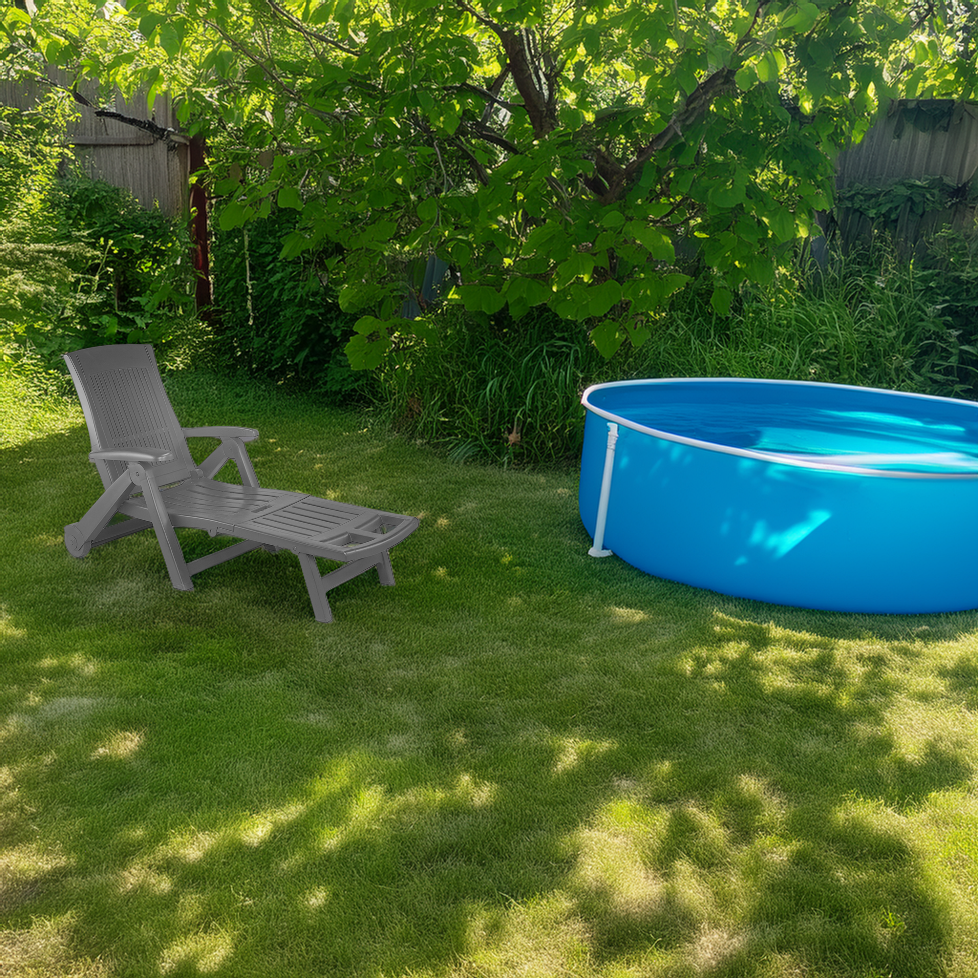 90871337
Leżak ogrodowy składany Zircone z kółkami antracytowy Vog - 3