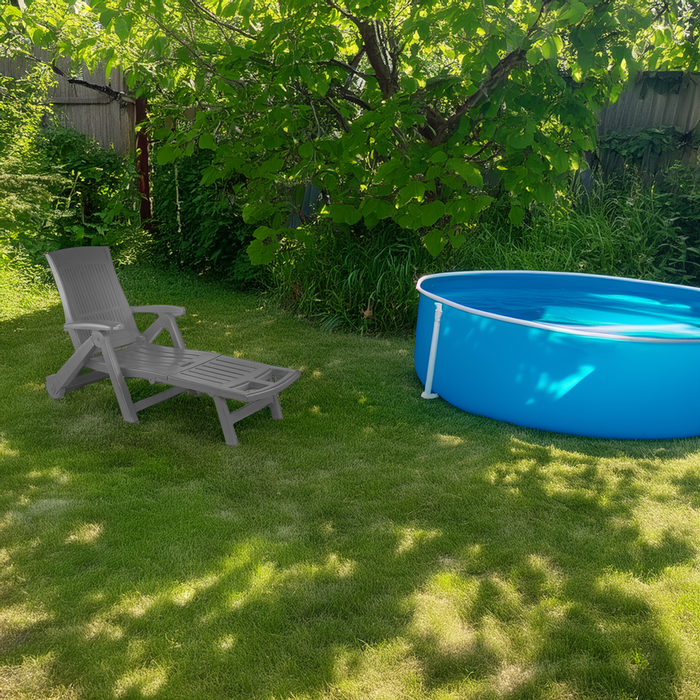 90871337
Leżak ogrodowy składany Zircone z kółkami antracytowy Vog