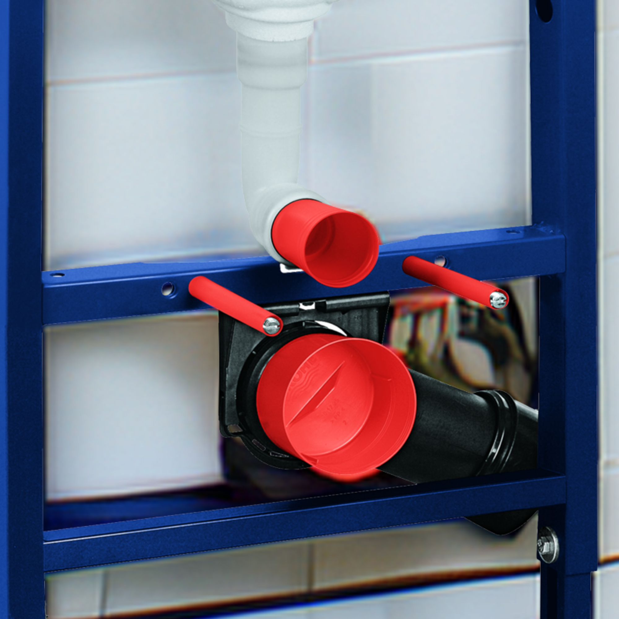 Rury odpływowe i mocowania stelaża podtynkowego GROHE.