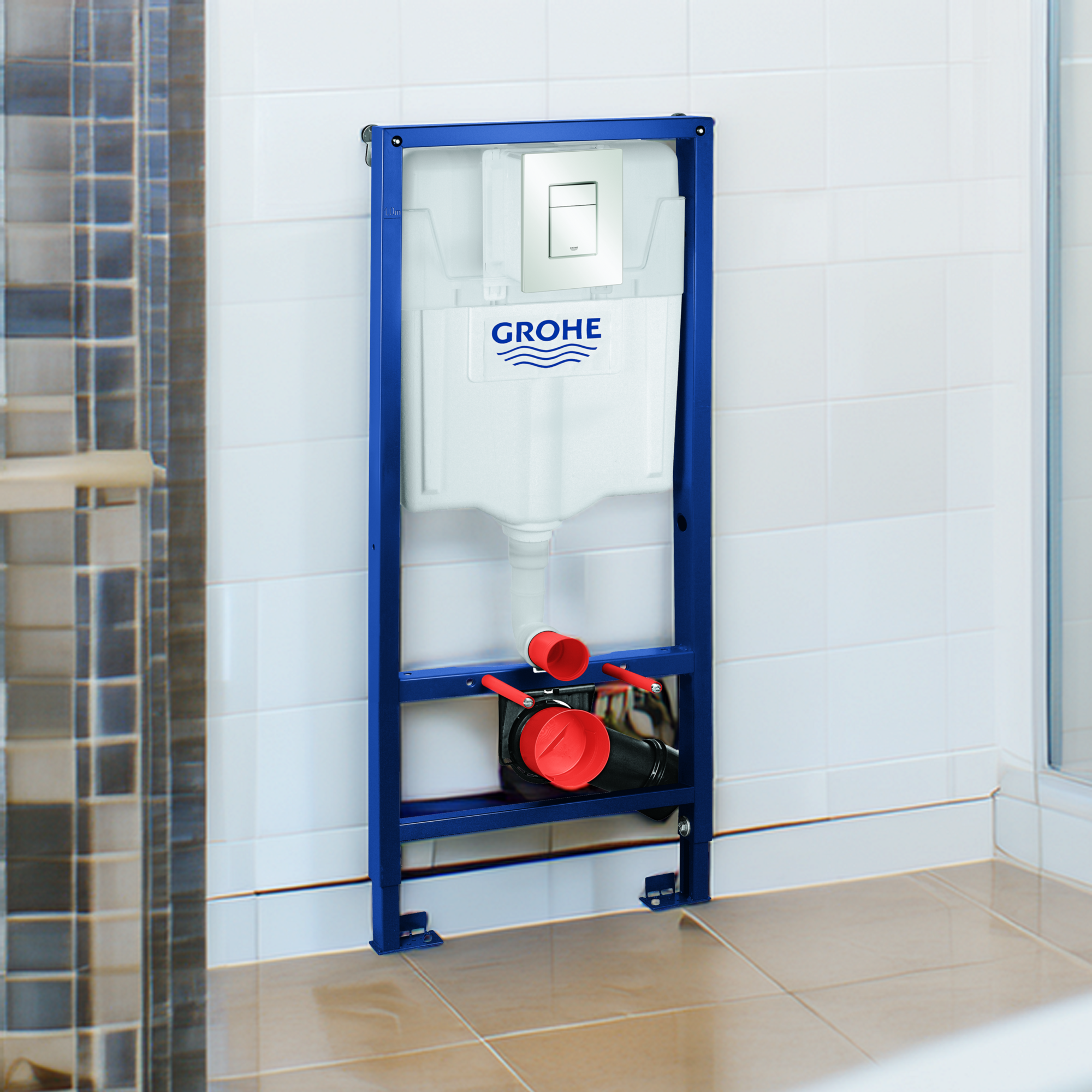 Stelaż podtynkowy Grohe.