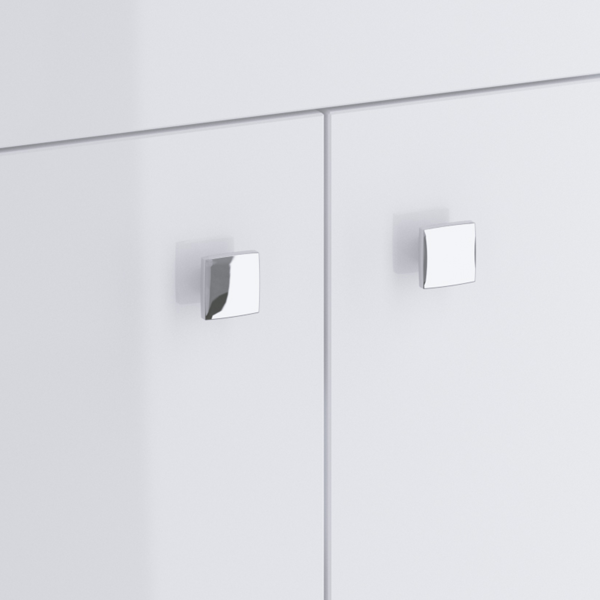 Szafka pod umywalkę z kwadratowymi uchwytami pokrytymi chromem - 2