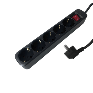 Regleta De Enchufes De 2 Tomas Para Montar En Muebles - 230V, Color Gris Plata, Cable Largo