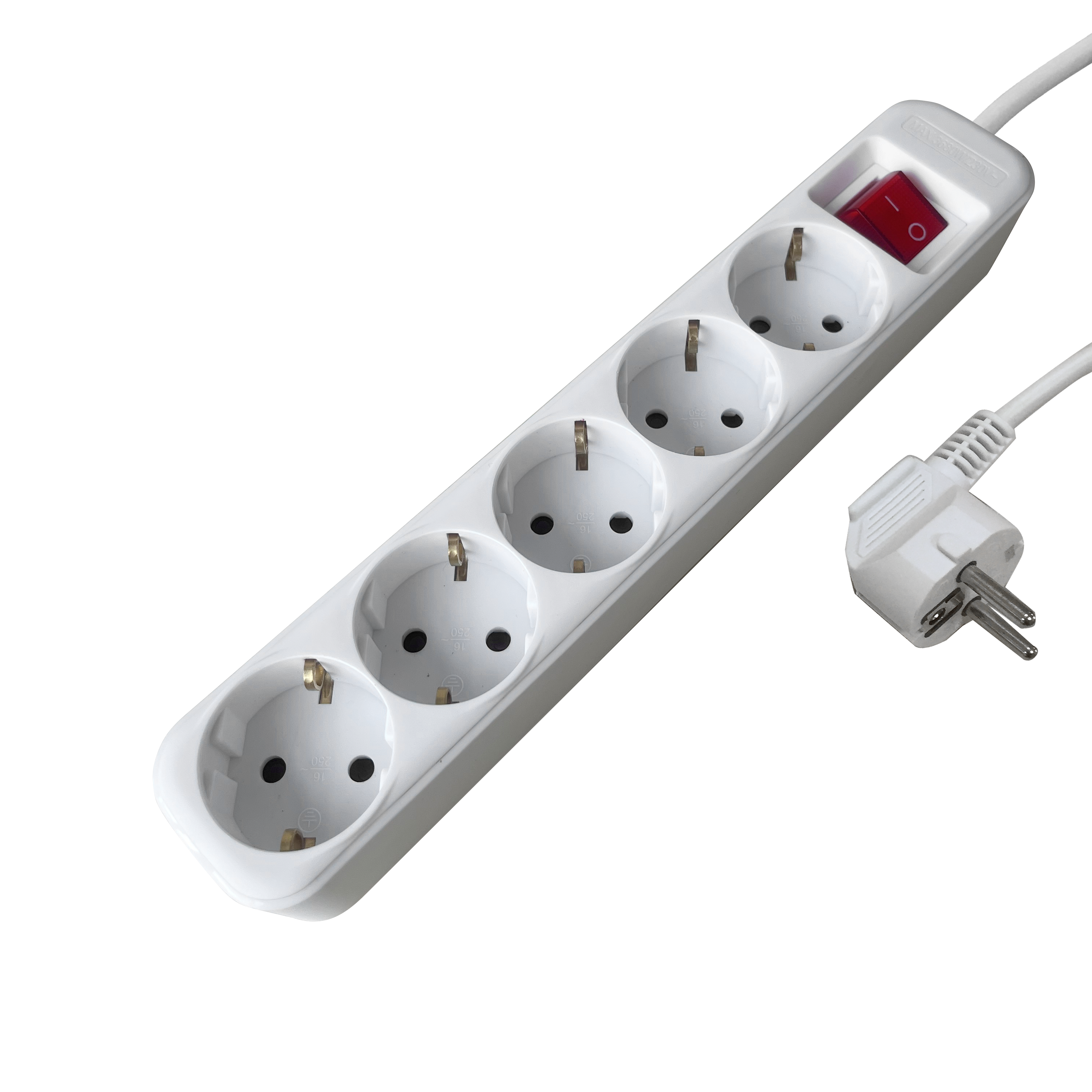 Bloco de tomada LEXMAN c/interruptor 5 tomadas 3G1.5 3metros branco - 2