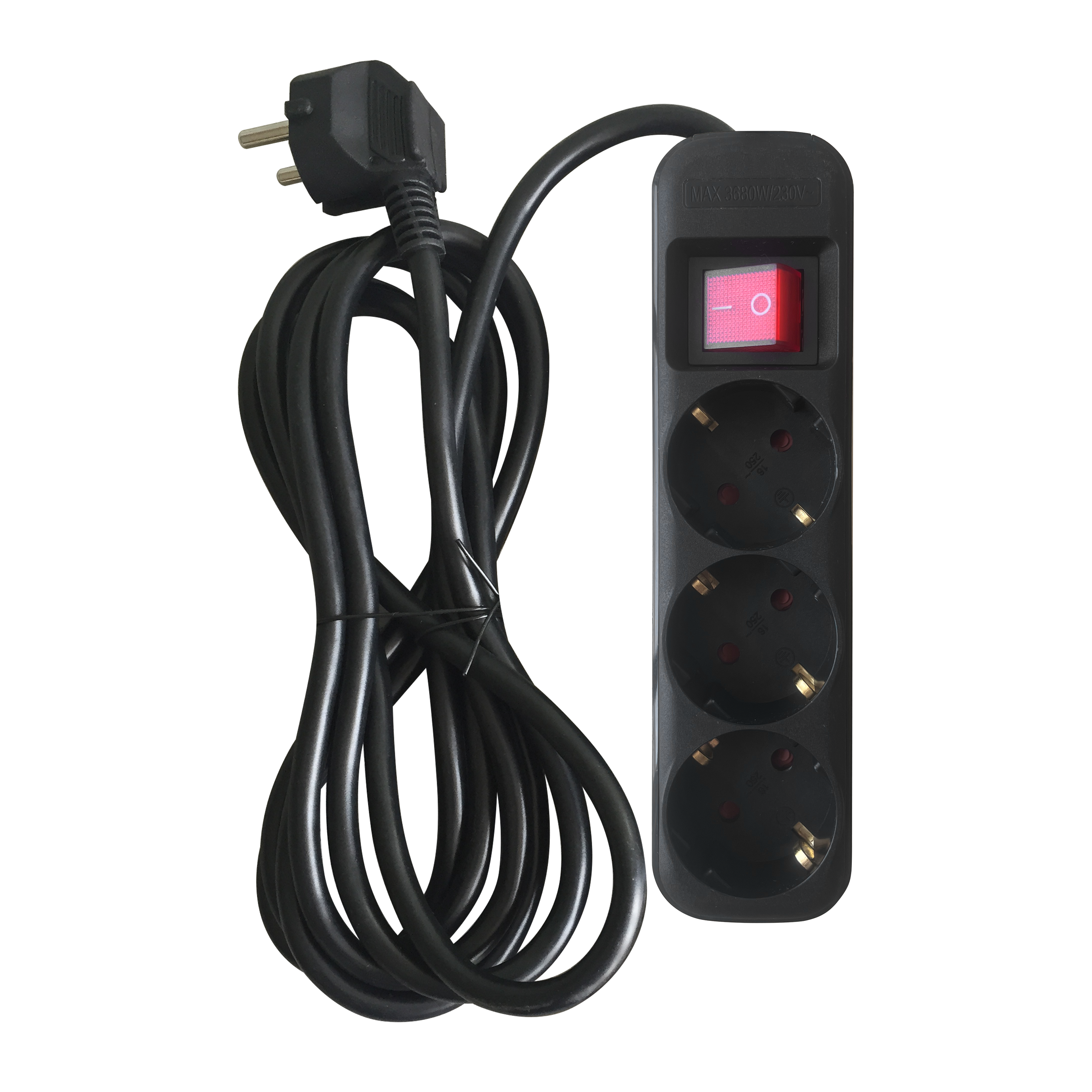 Bloco de tomada LEXMAN c/interruptor 3 tomadas 3G1.5 3metros preto - 2