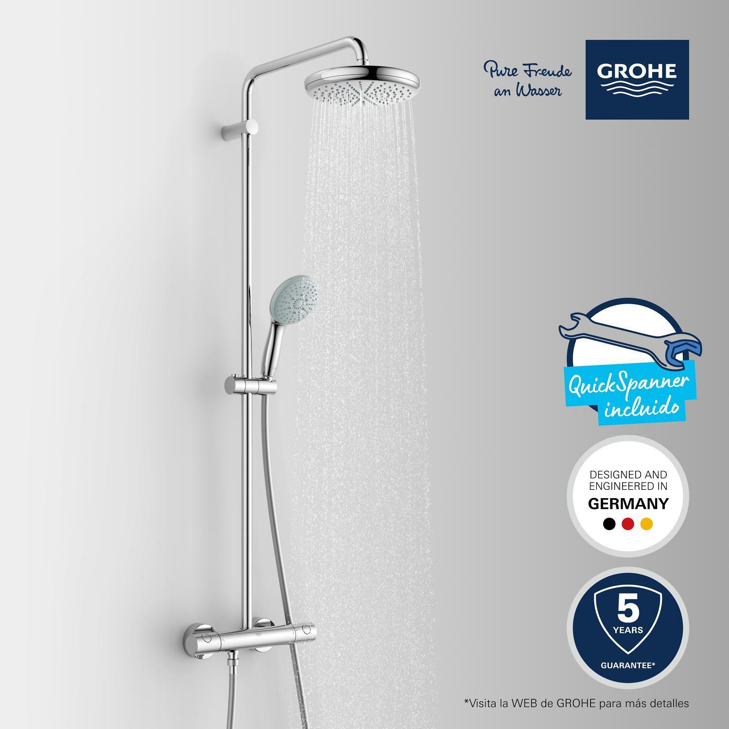 Conjunto de duche com torneira cromado Grohe Start Clova 210 - 8