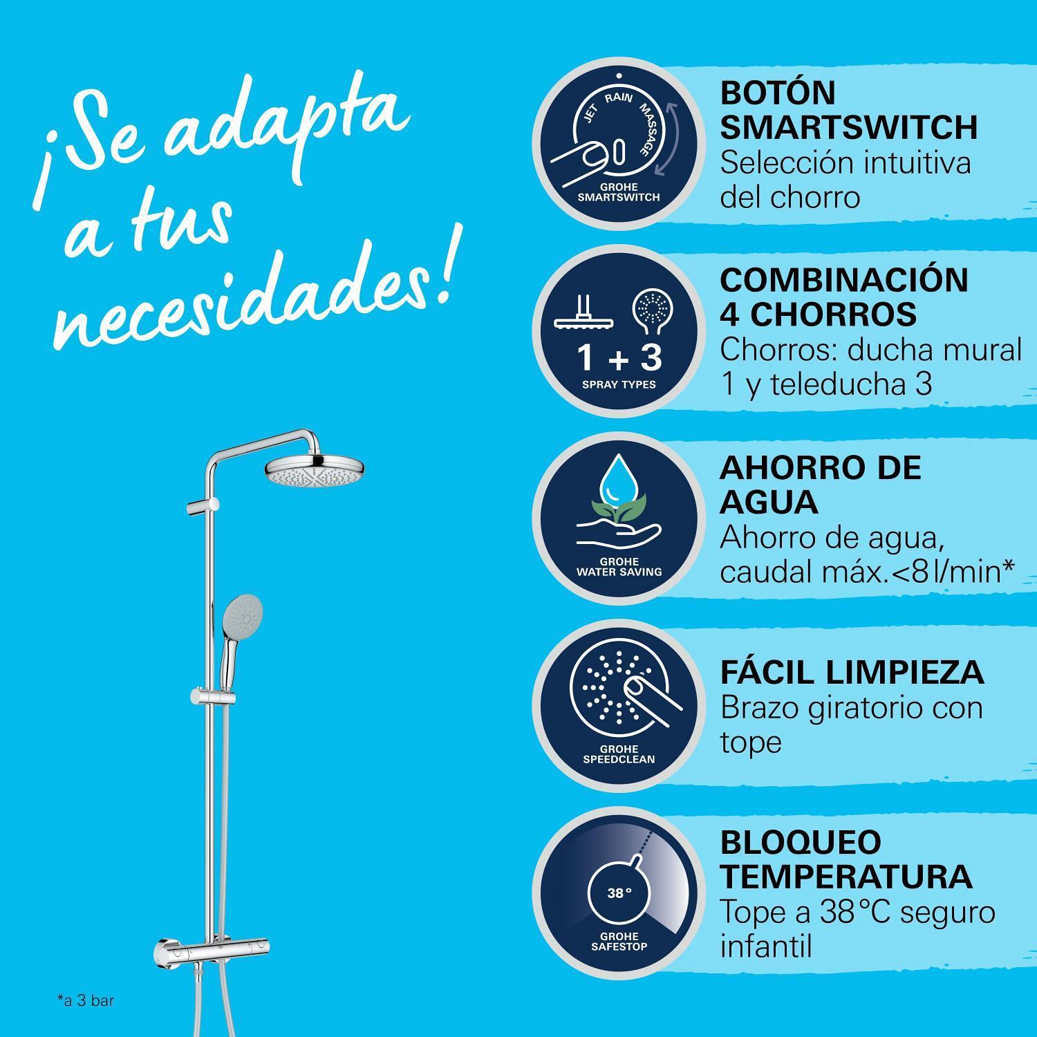 Conjunto de duche com torneira cromado Grohe Start Clova 210 - 7