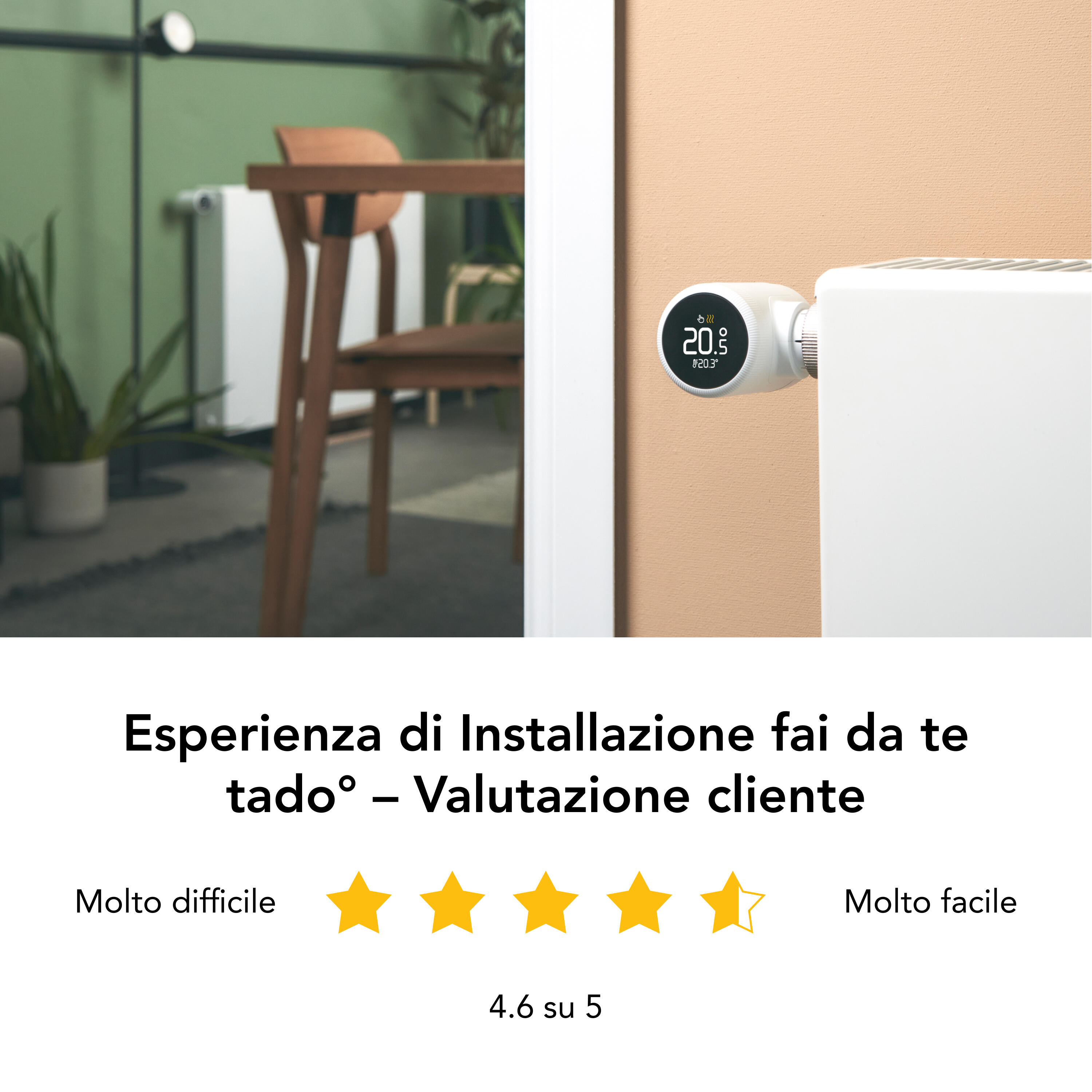 Valvola termostatica connessa TADO ad angolo 1