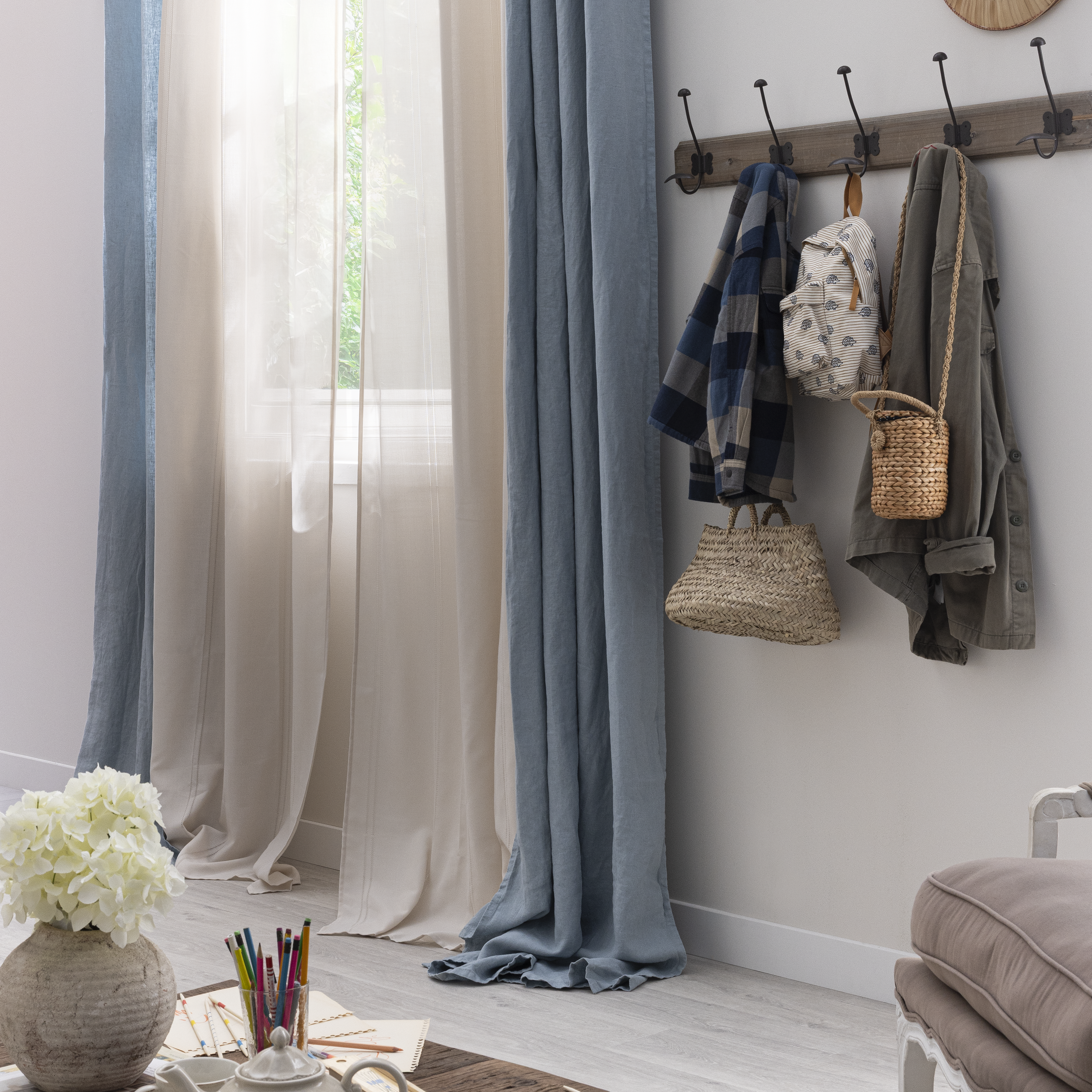 Cortinado fita e/ou presilha Aranjuez 200x280cm bege Inspire - 3
