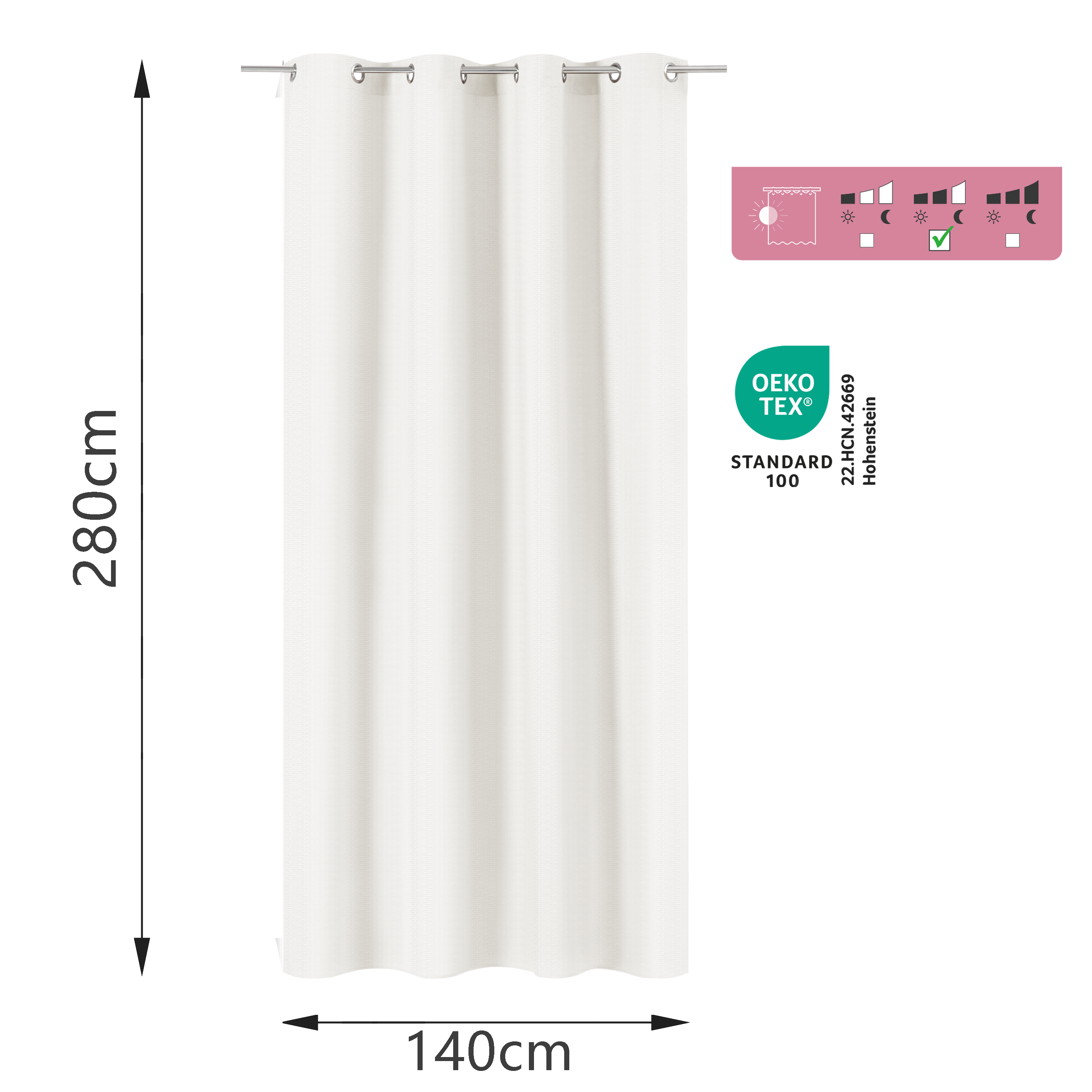 Voilage semi-transparent produit sans caractéristiques spécifiques, Aranjuez, bl - 2