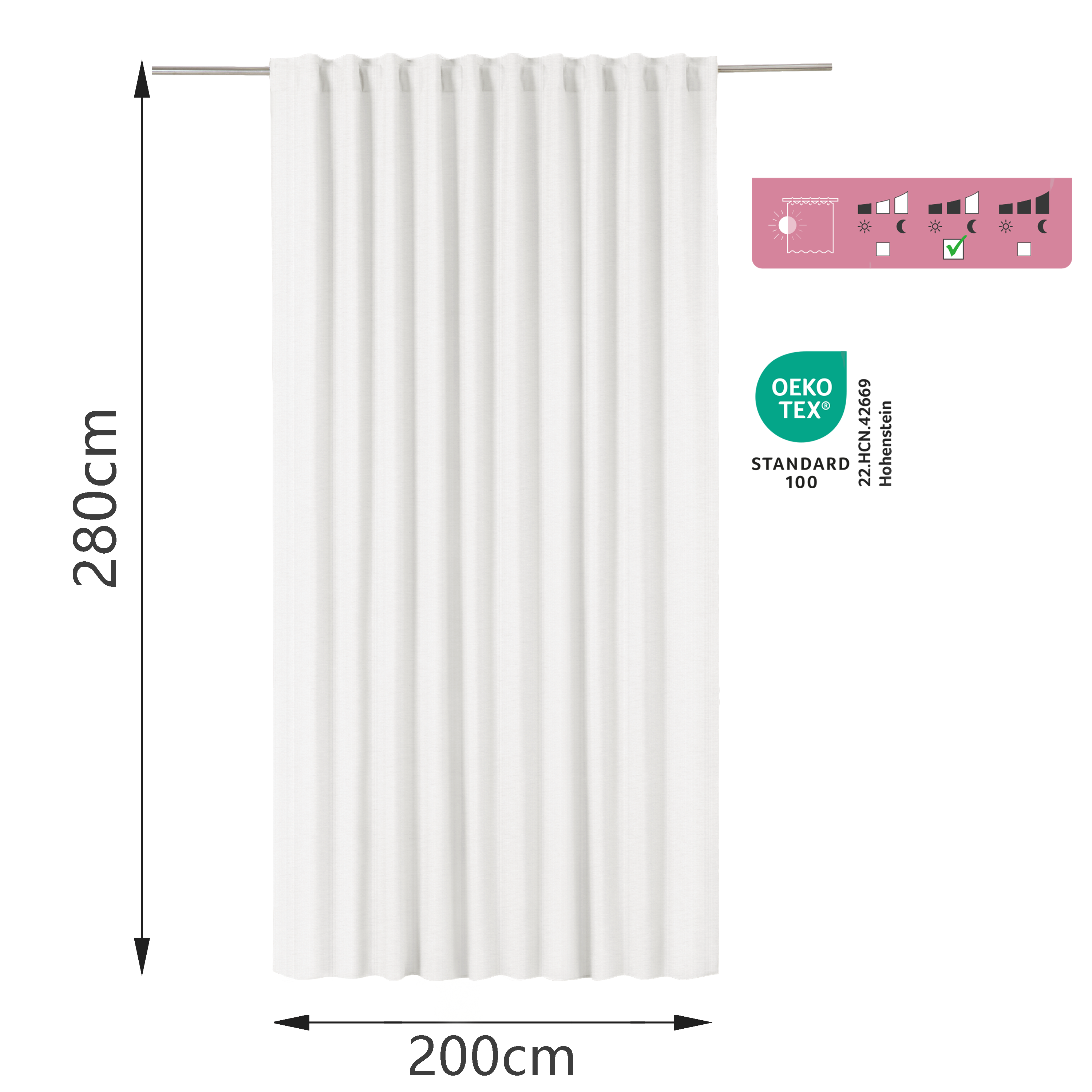 Cortinado fita e/ou presilha Aranjuez 200x280cm branco Inspire - 7