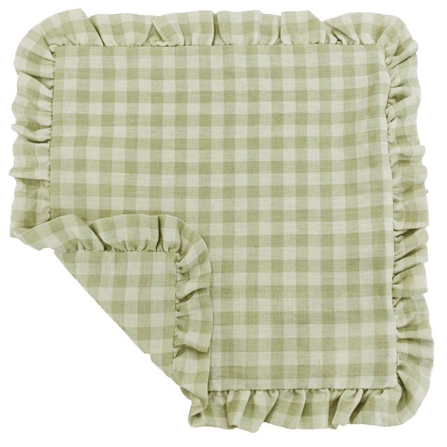 Funda de cojín cuadrada New Klittery lino poliéster verde pampa doble cara con cremallera INSPIRE 45 x 45 cm