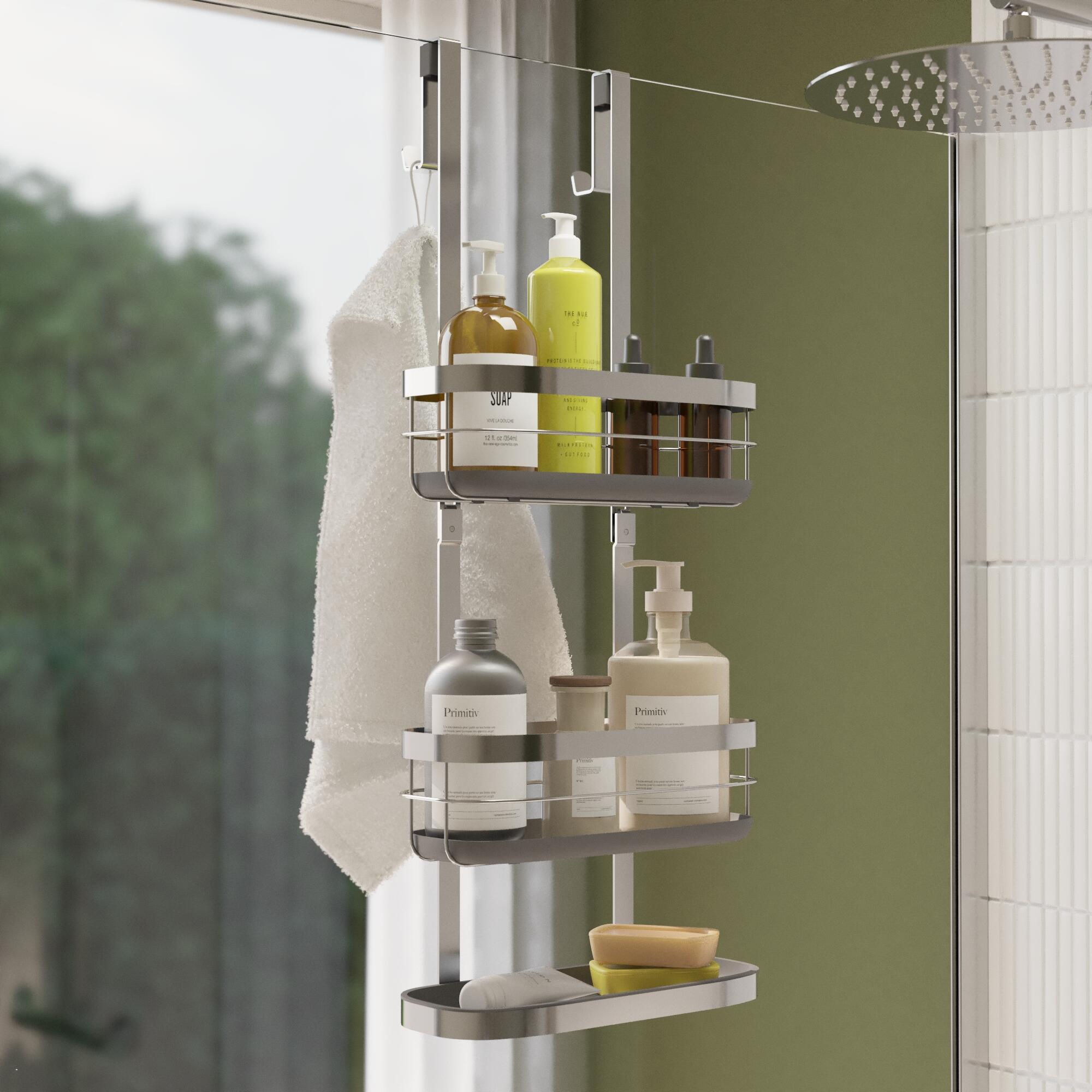 Etagère de douche chrome à suspendre à la paroi de douche remix SENSEA - 2