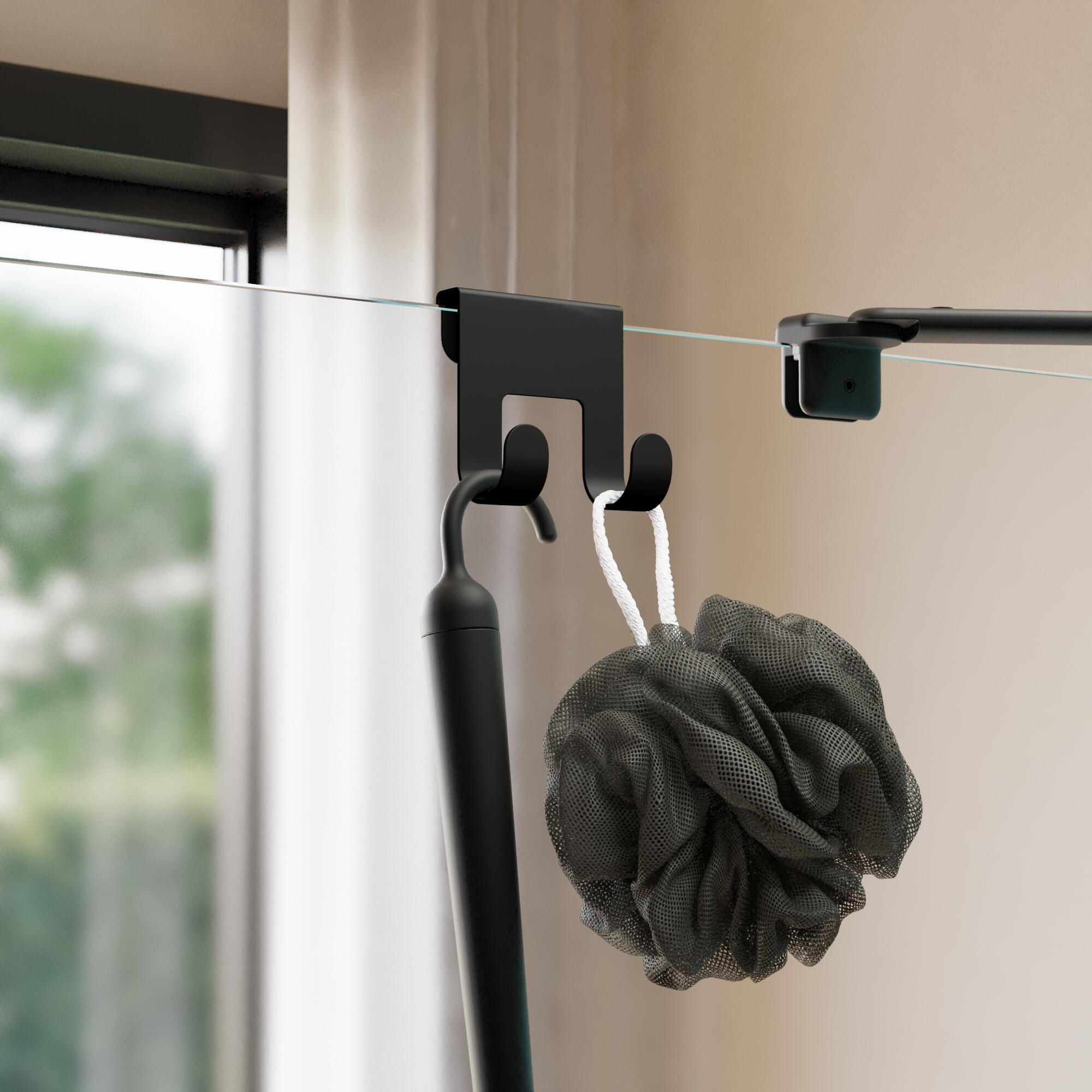 Crochet noir à suspendre à la paroi de douche Remix SENSEA - 3