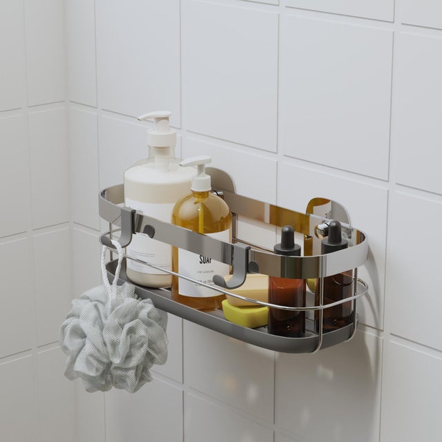 Etagère de douche chrome à visser ou à coller au mur remix SENSEA