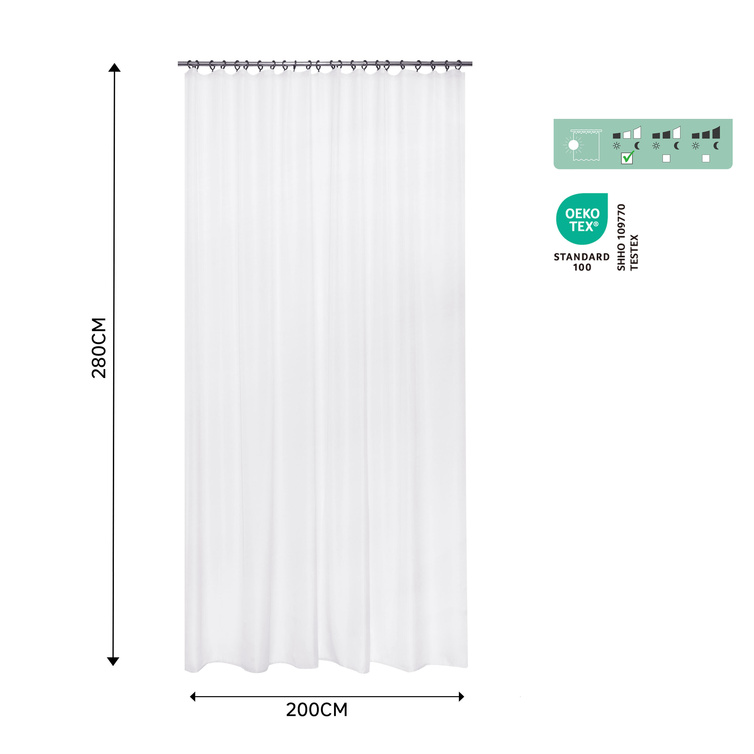Cortinado fita Polyone 200x280cm branco Inspire - 6