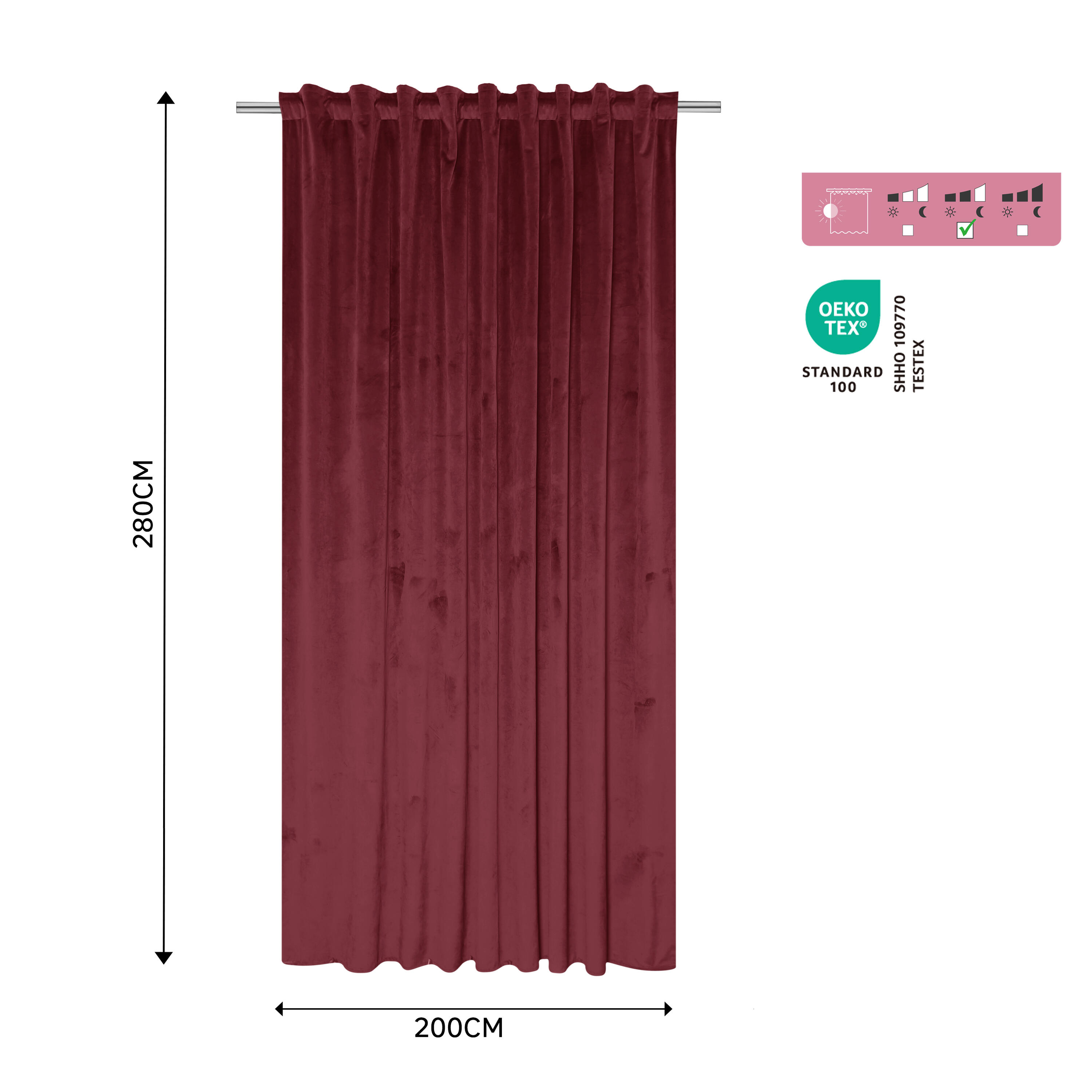 Zasłona welurowa Tony Cabaret 200 x 280 cm na taśmie Inspire - 10