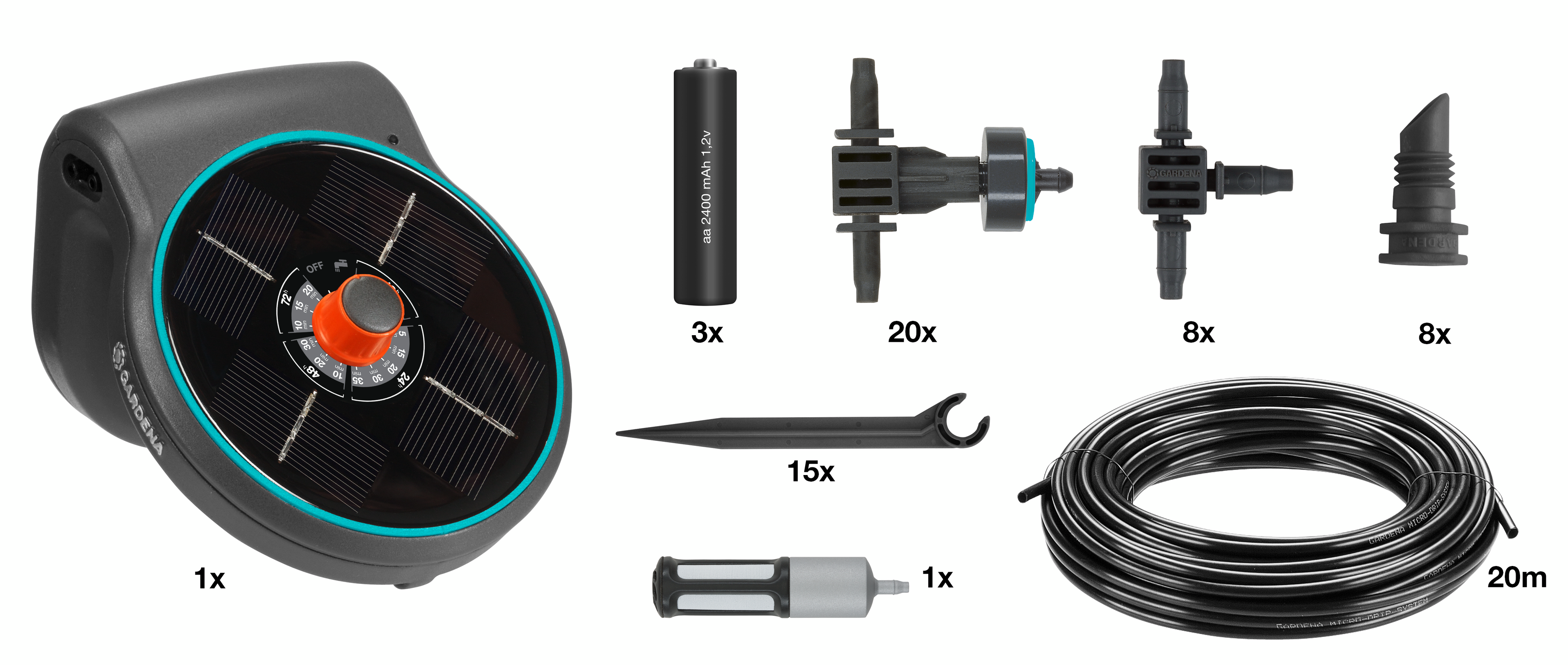 Kit d'arrosage avec goutteur intégré AquaBloom GARDENA 13300-20 L.20 m Diam.4 mm - 16