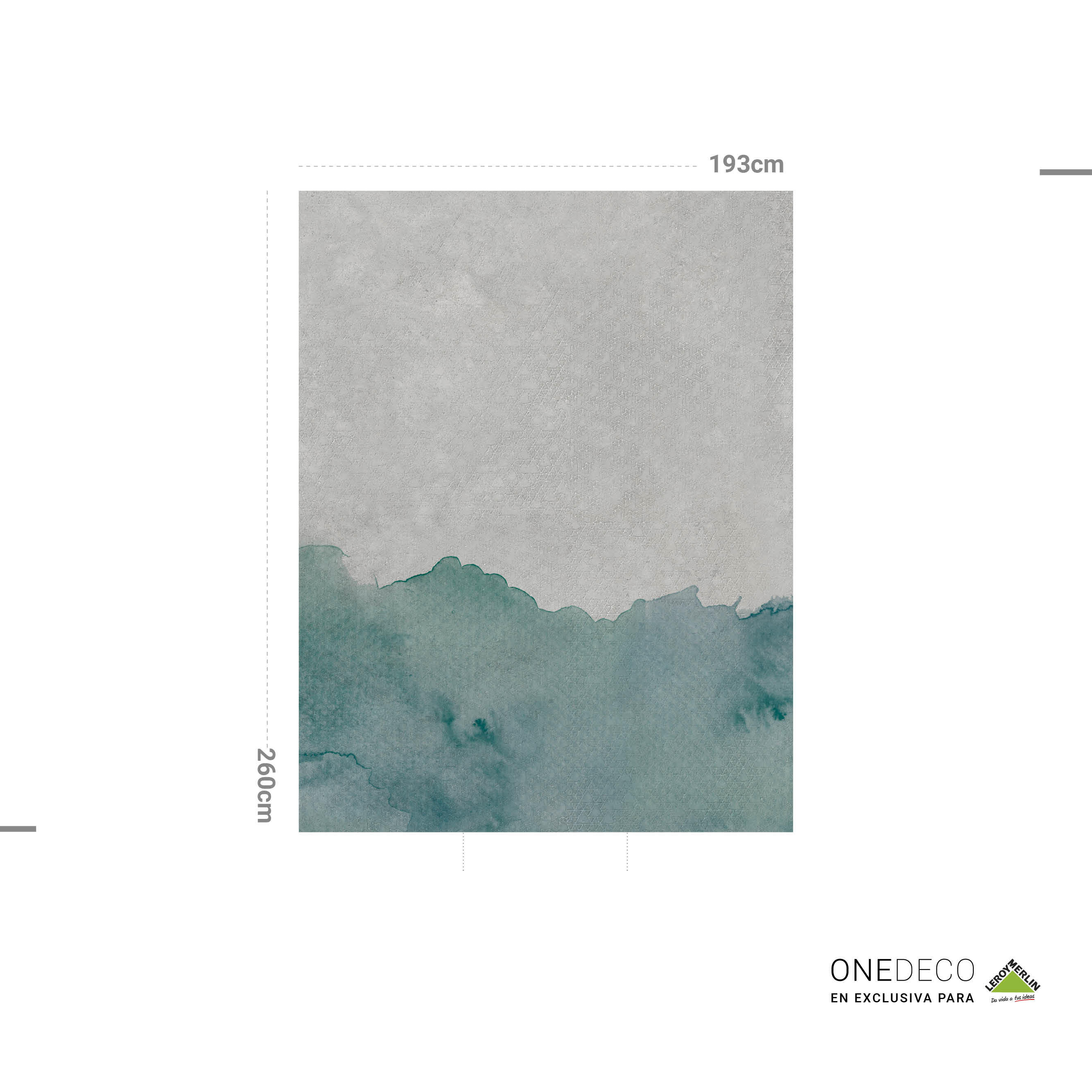 Mural adhesivo textil liso lavable naturaleza acuarela azul 193 x 260 cm motif