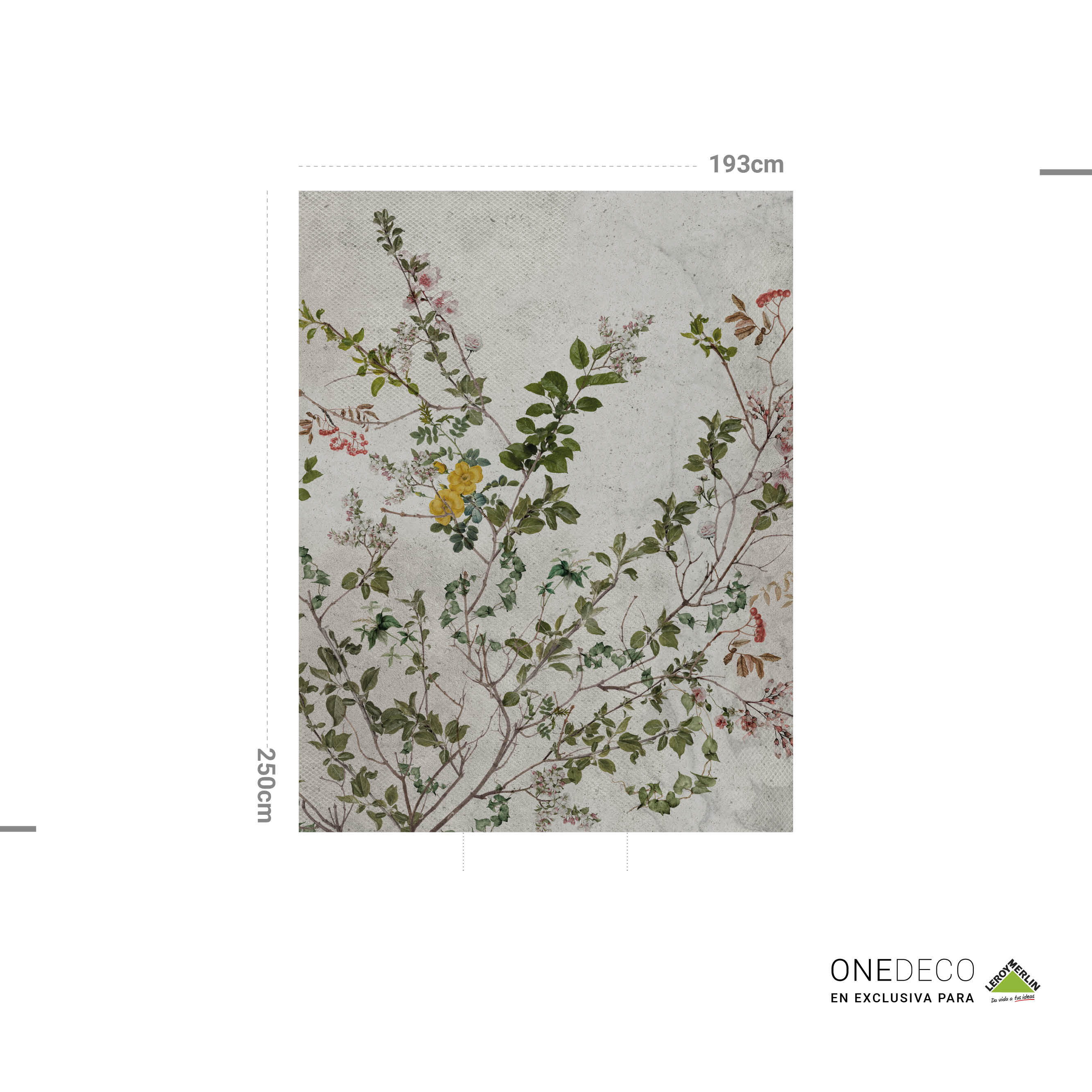 Mural adhesivo textil liso lavable naturaleza Botánico verde 193 x 250 cm MOTIF - 4