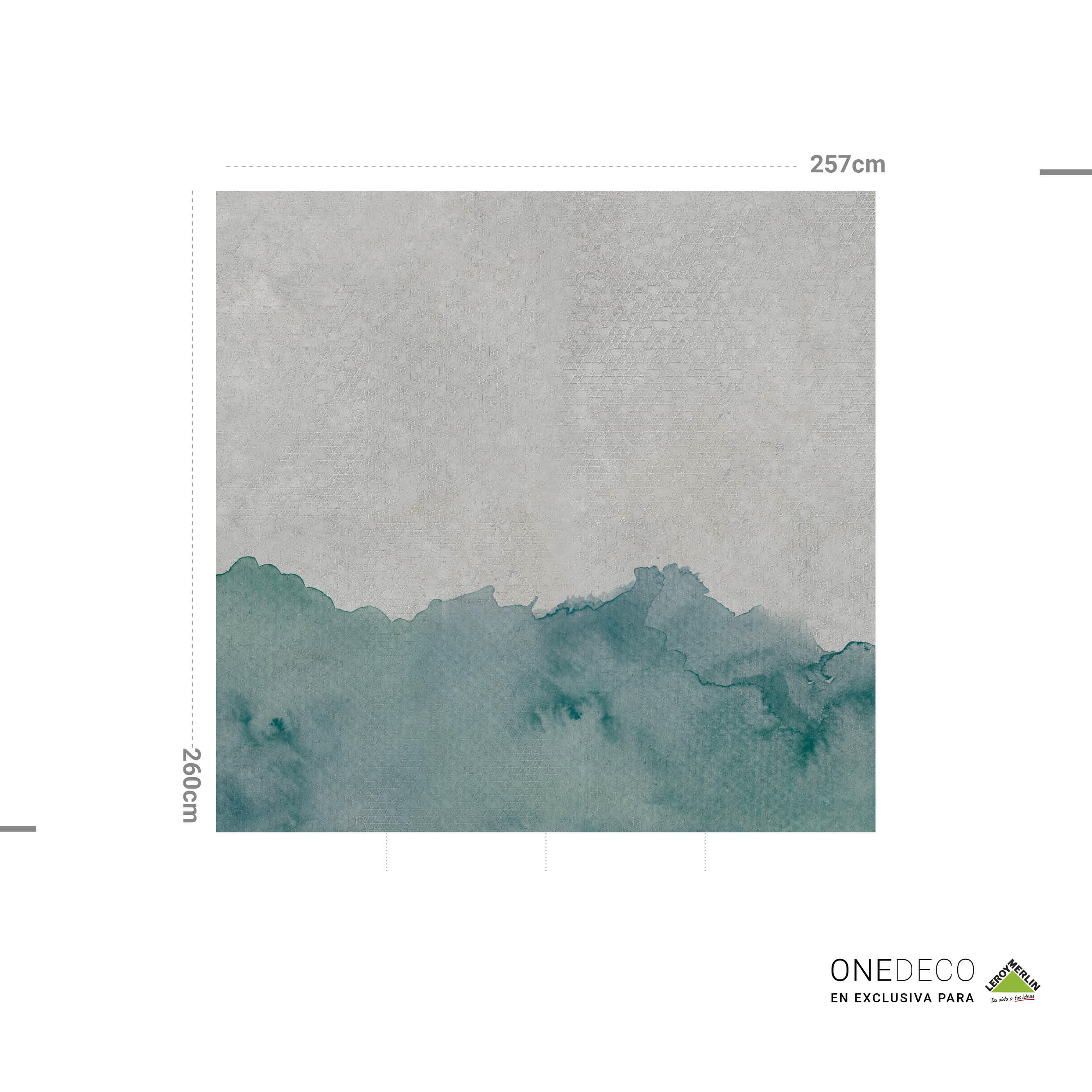 Mural adhesivo textil liso lavable naturaleza acuarela azul 257 x 260 cm motif